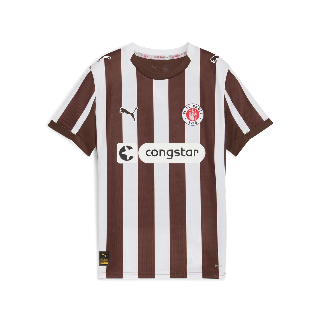 FC St. Pauli - PUMA Kinder Trikot Heim 2025/26 - braun/weiß