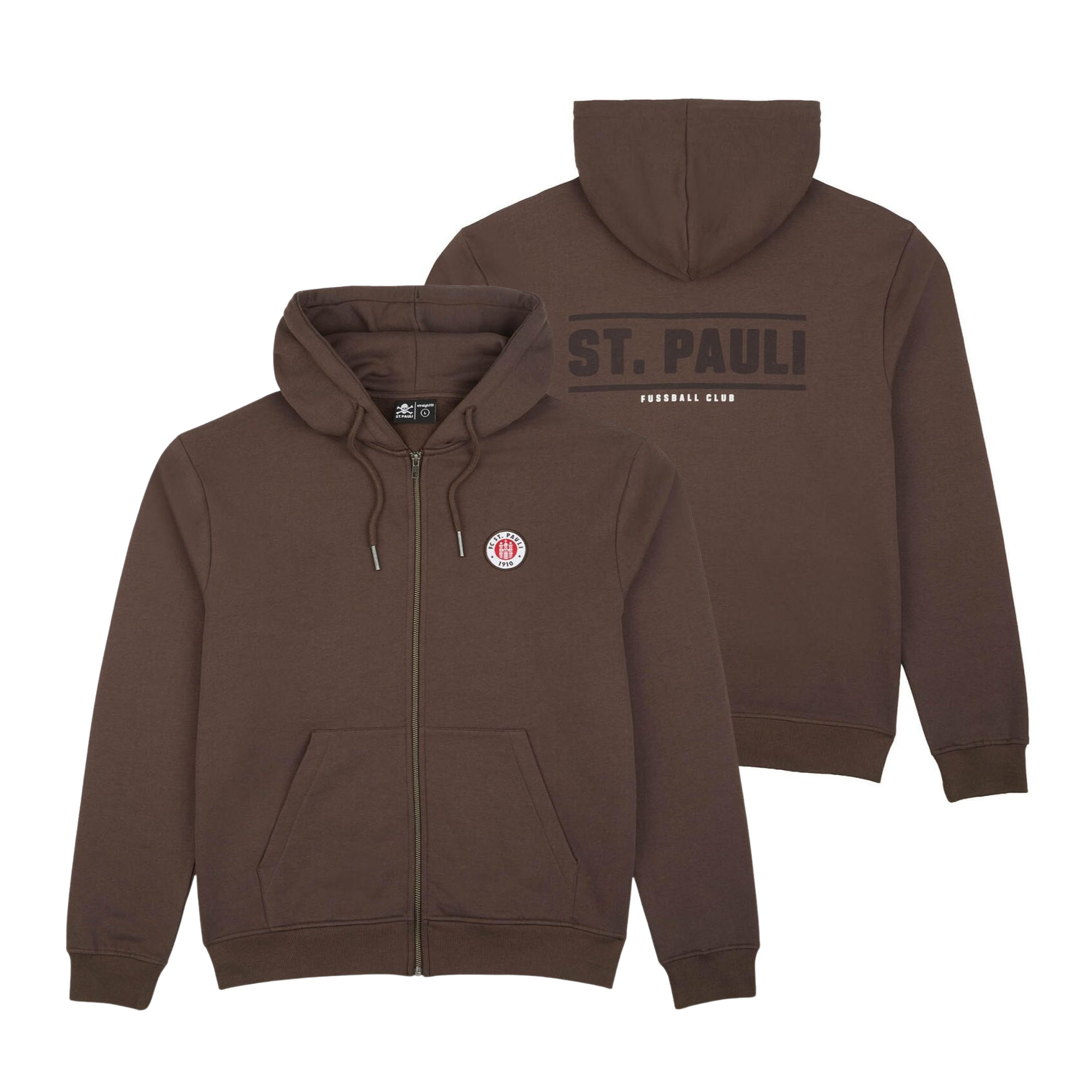 FC St. Pauli - Kapuzenjacke Classic mit Logo - braun