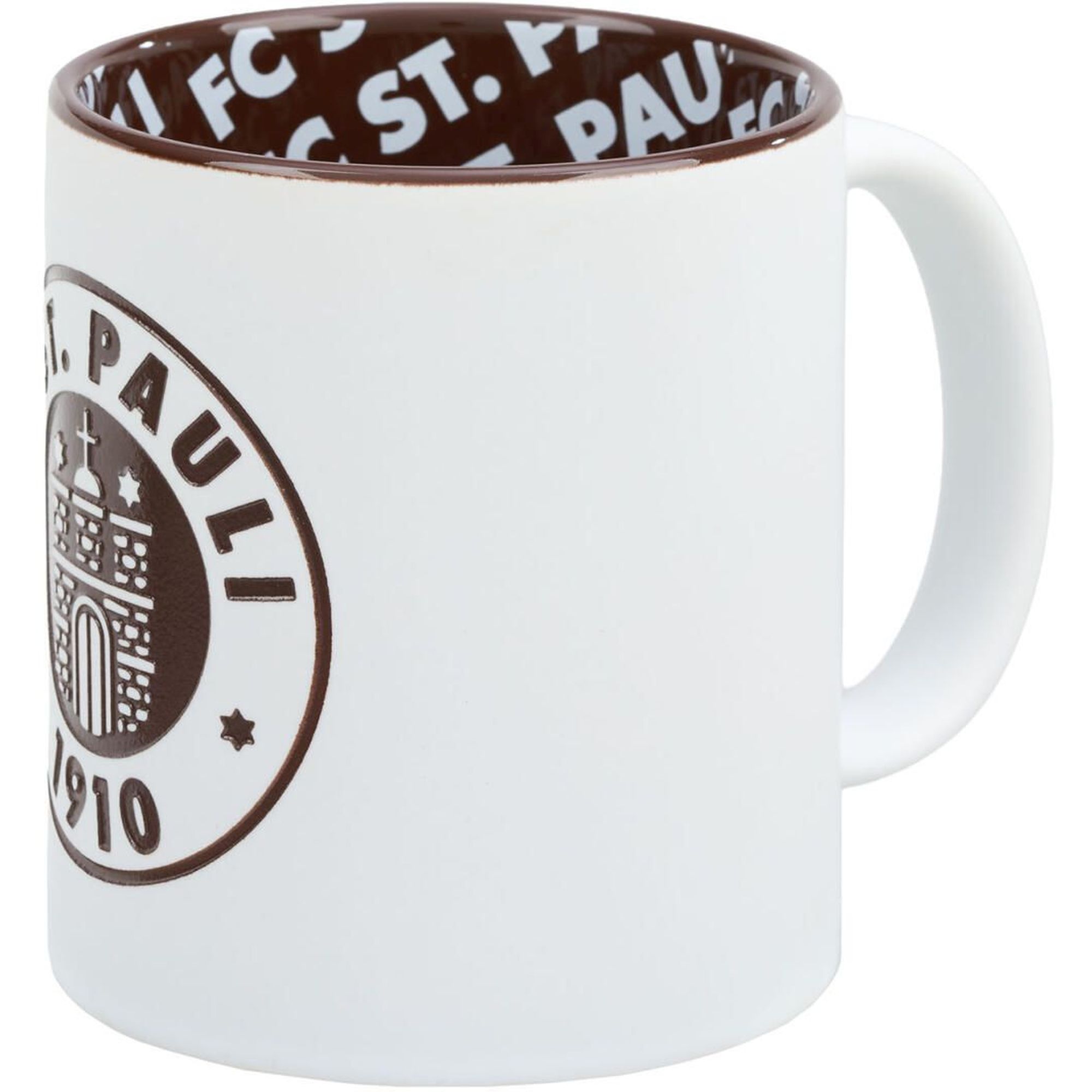 FC St. Pauli - Kaffeebecher Logo sandgestrahlt - weiß