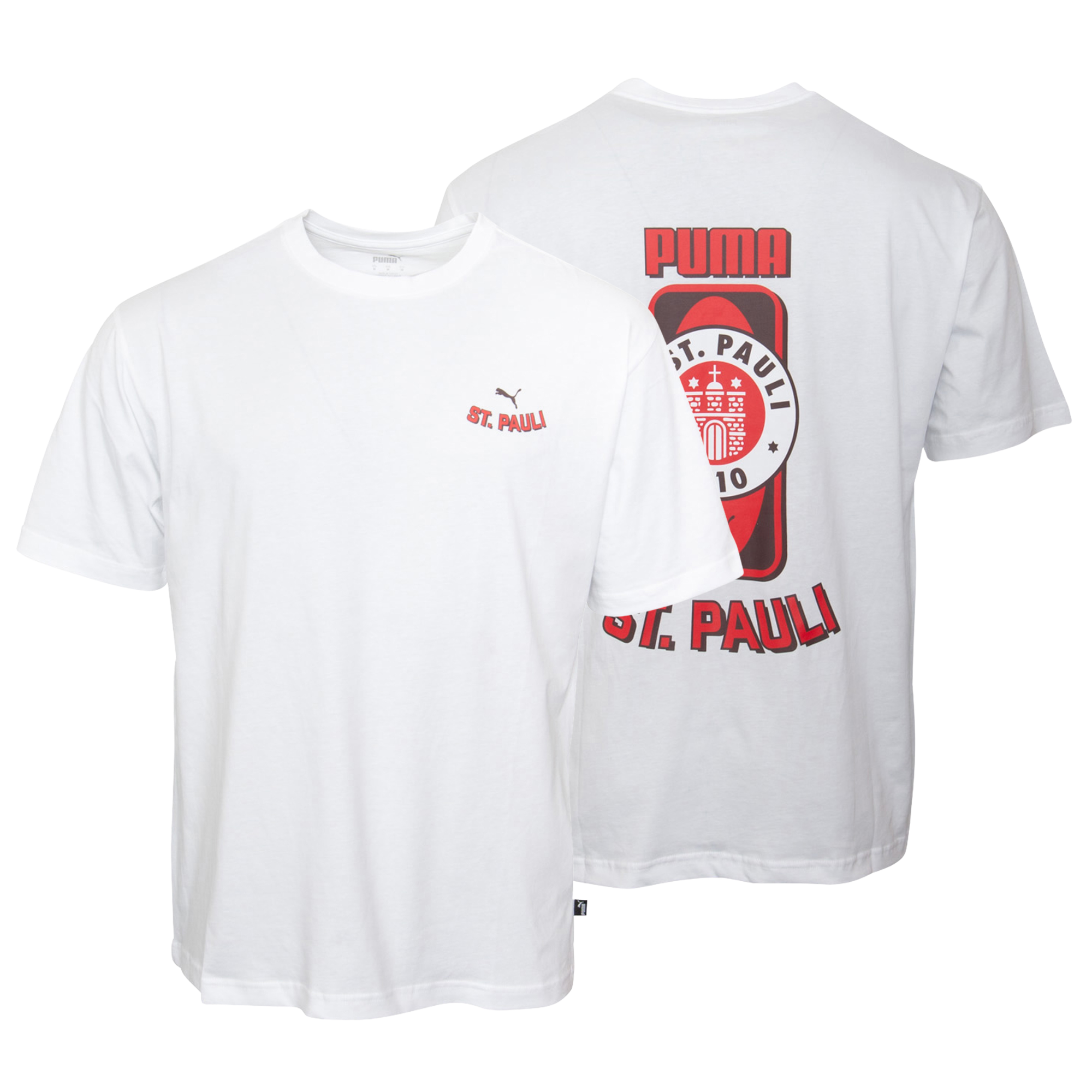 FC St. Pauli - PUMA T-Shirt "Graphic" mit Rückenprint - weiß