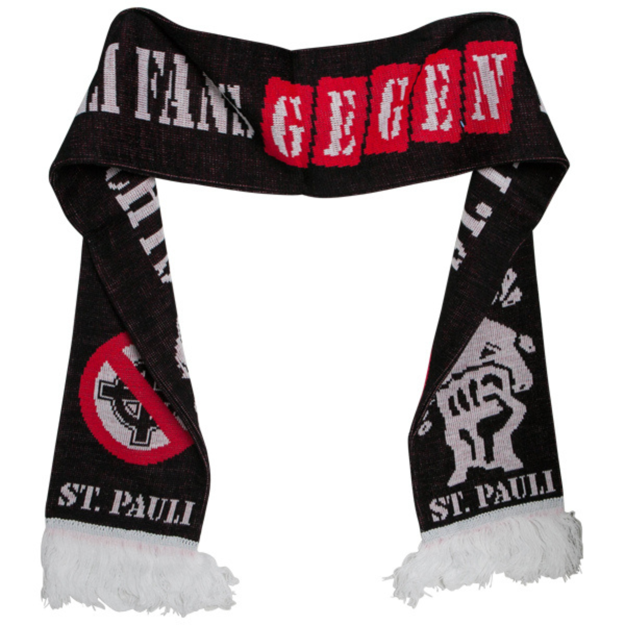 FC St. Pauli - Schal gegen rechts - dunkelbraun