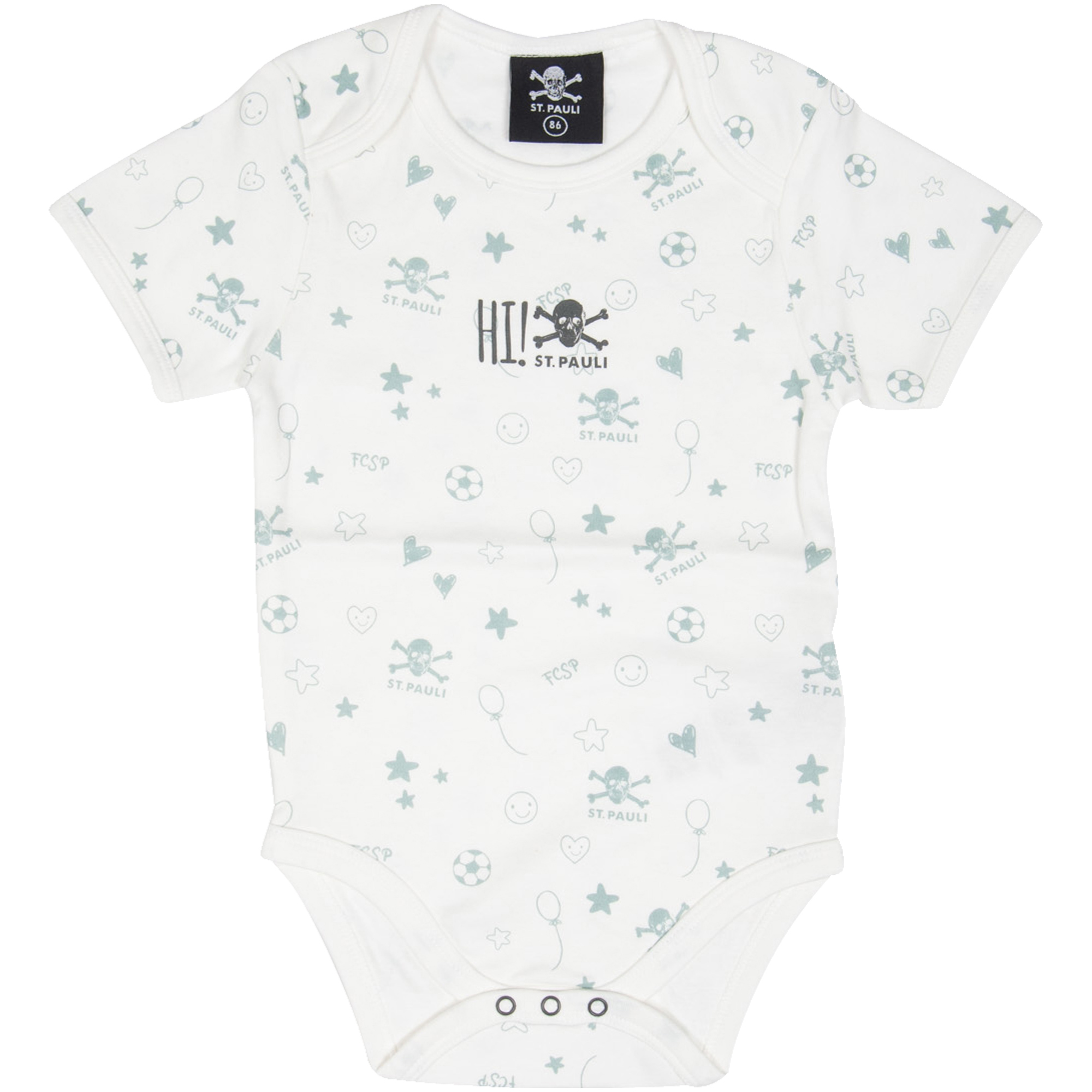 FC St. Pauli - Baby Body Totenkopf - weiß