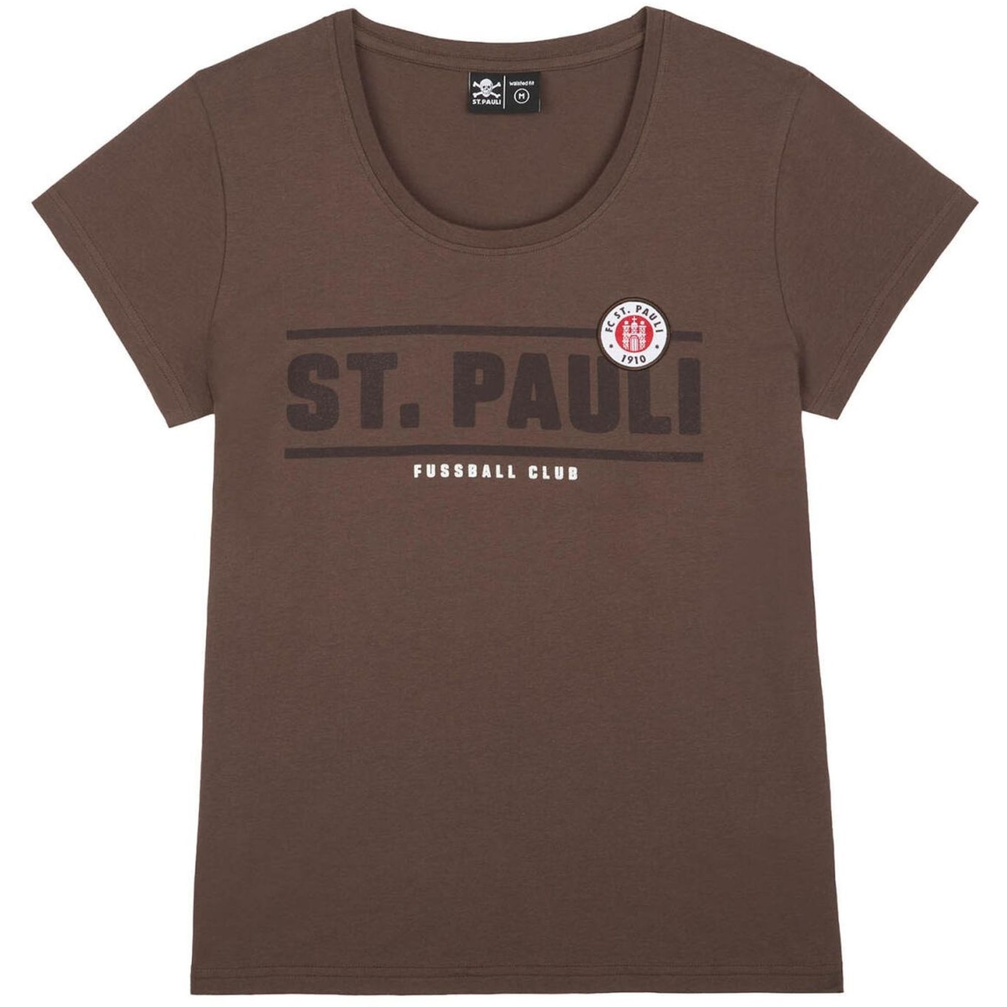 FC St. Pauli - T-Shirt Classic mit Logo tailliert - braun