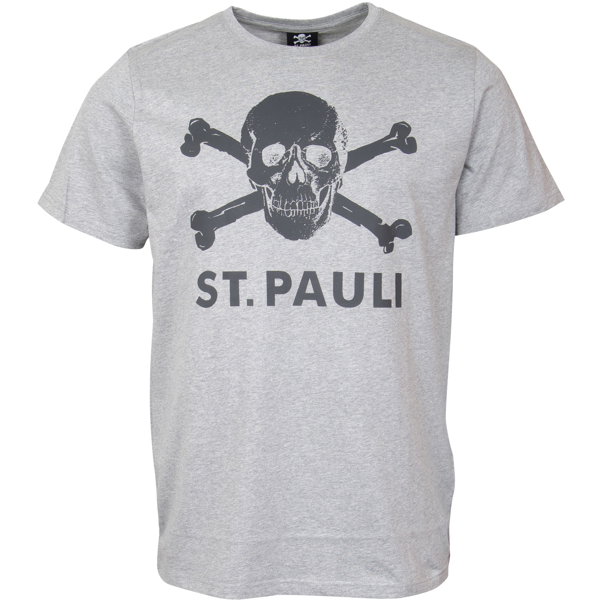 FC St. Pauli - T-Shirt Totenkopf - grau melange