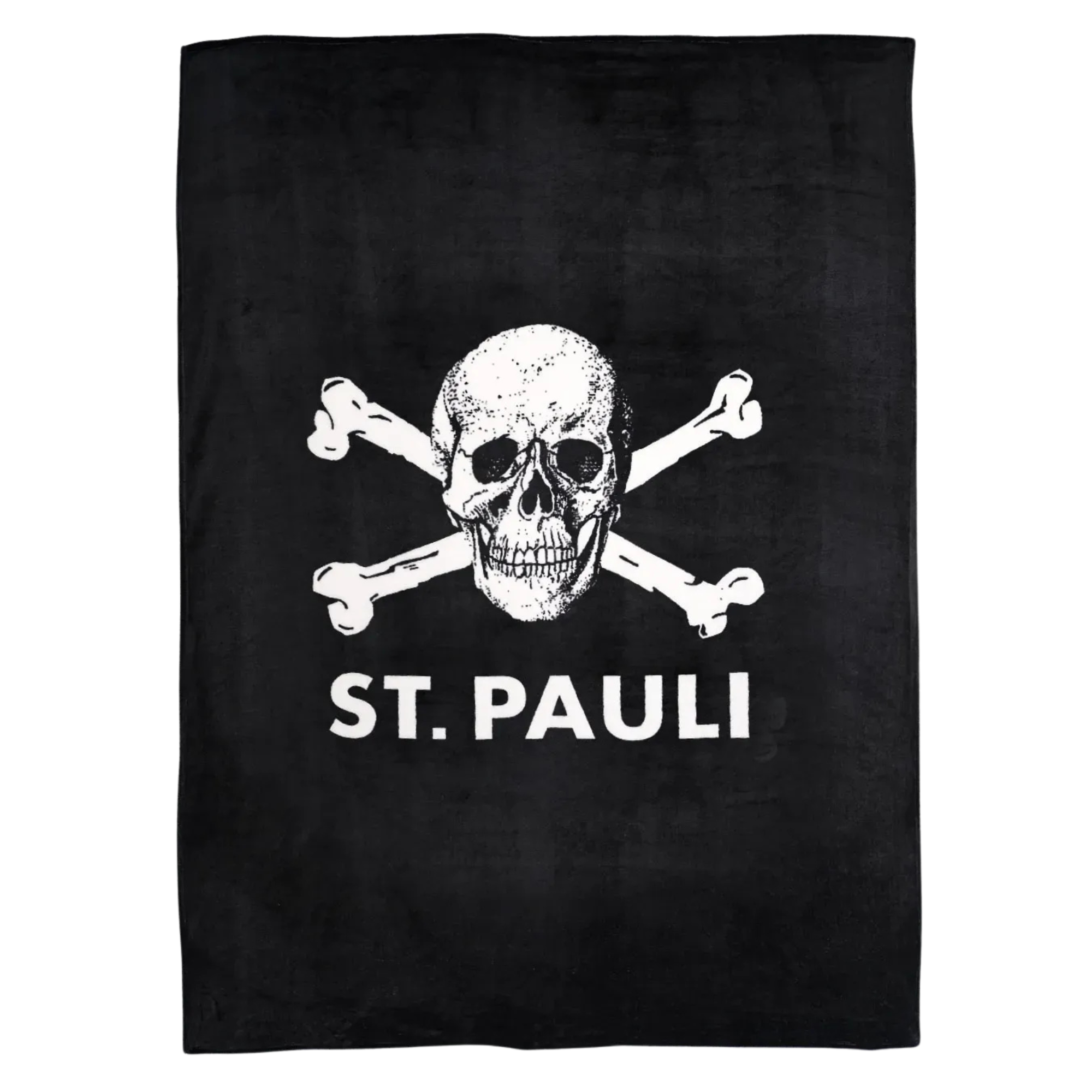 FC St. Pauli - Fleecedecke Totenkopf 150x200cm - schwarz