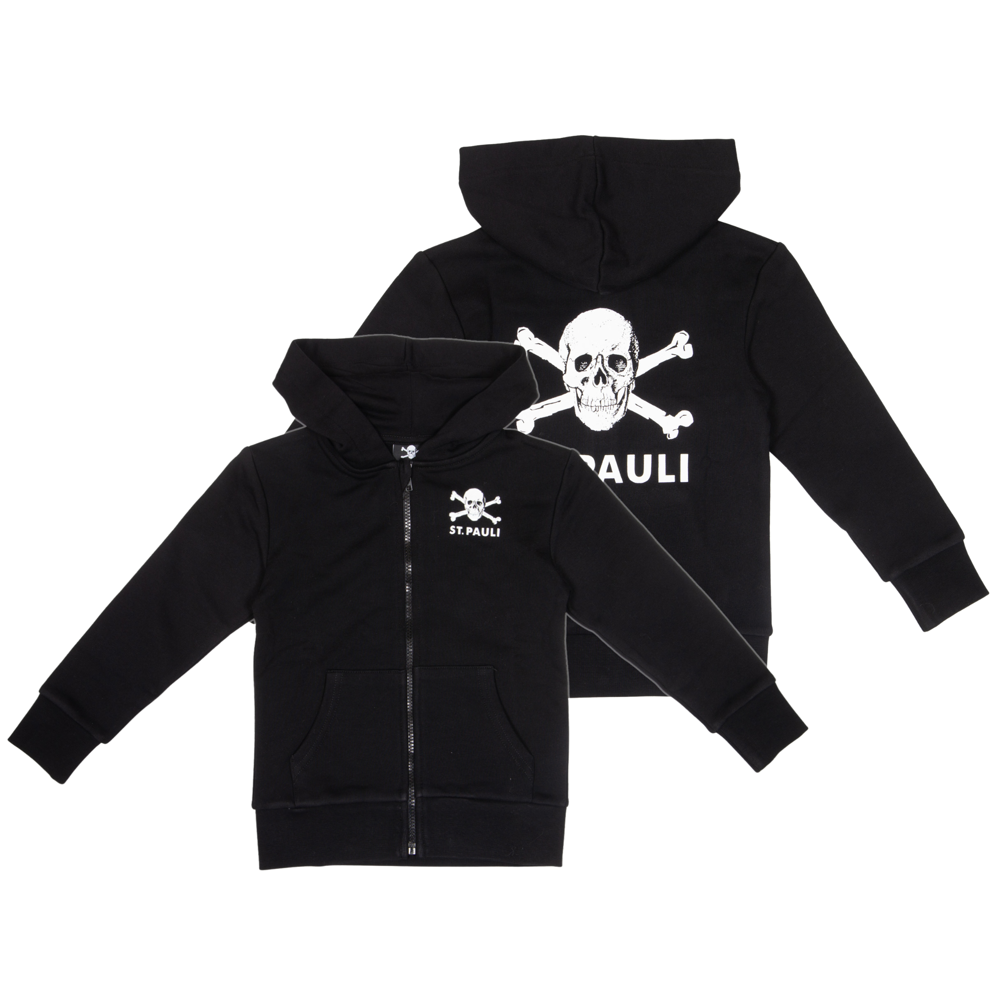 FC St. Pauli - Kinder Kapuzenjacke Totenkopf - schwarz