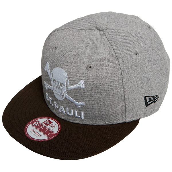 FC St. Pauli - Cap Totenkopf Snapback - grau/braun