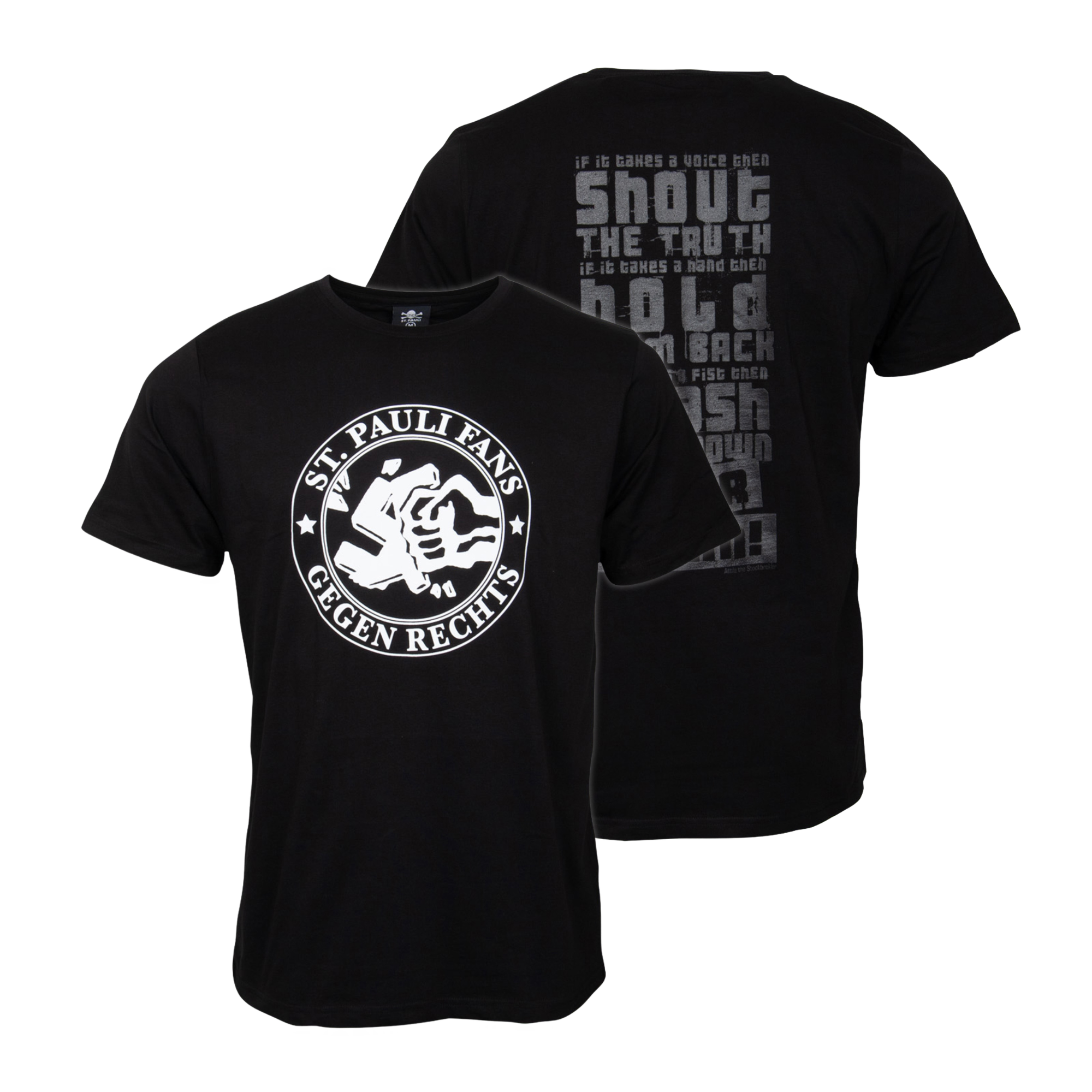FC St. Pauli T-Shirt Gegen Rechts - schwarz
