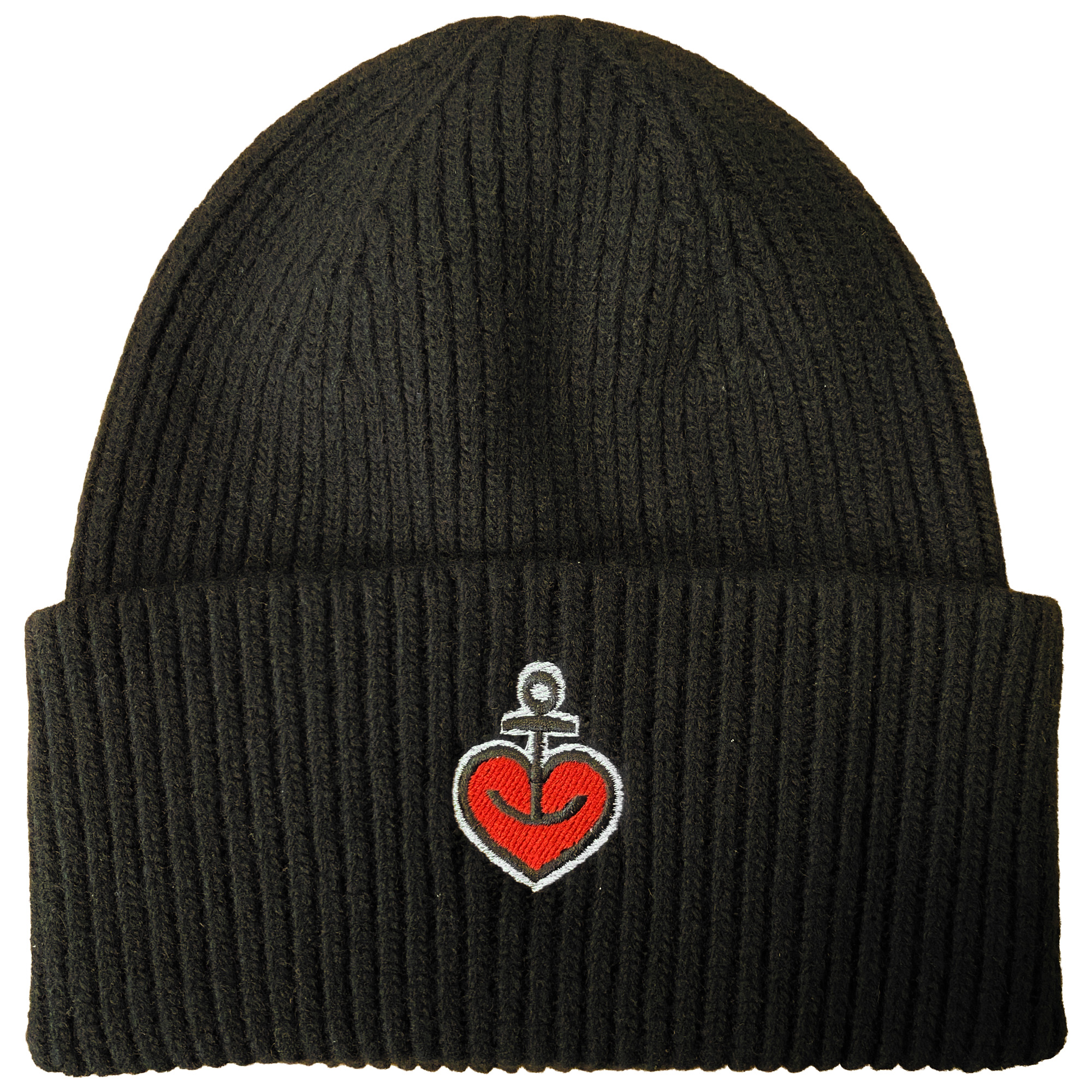 Astra - Strickmütze Herzanker Merinowolle - schwarz