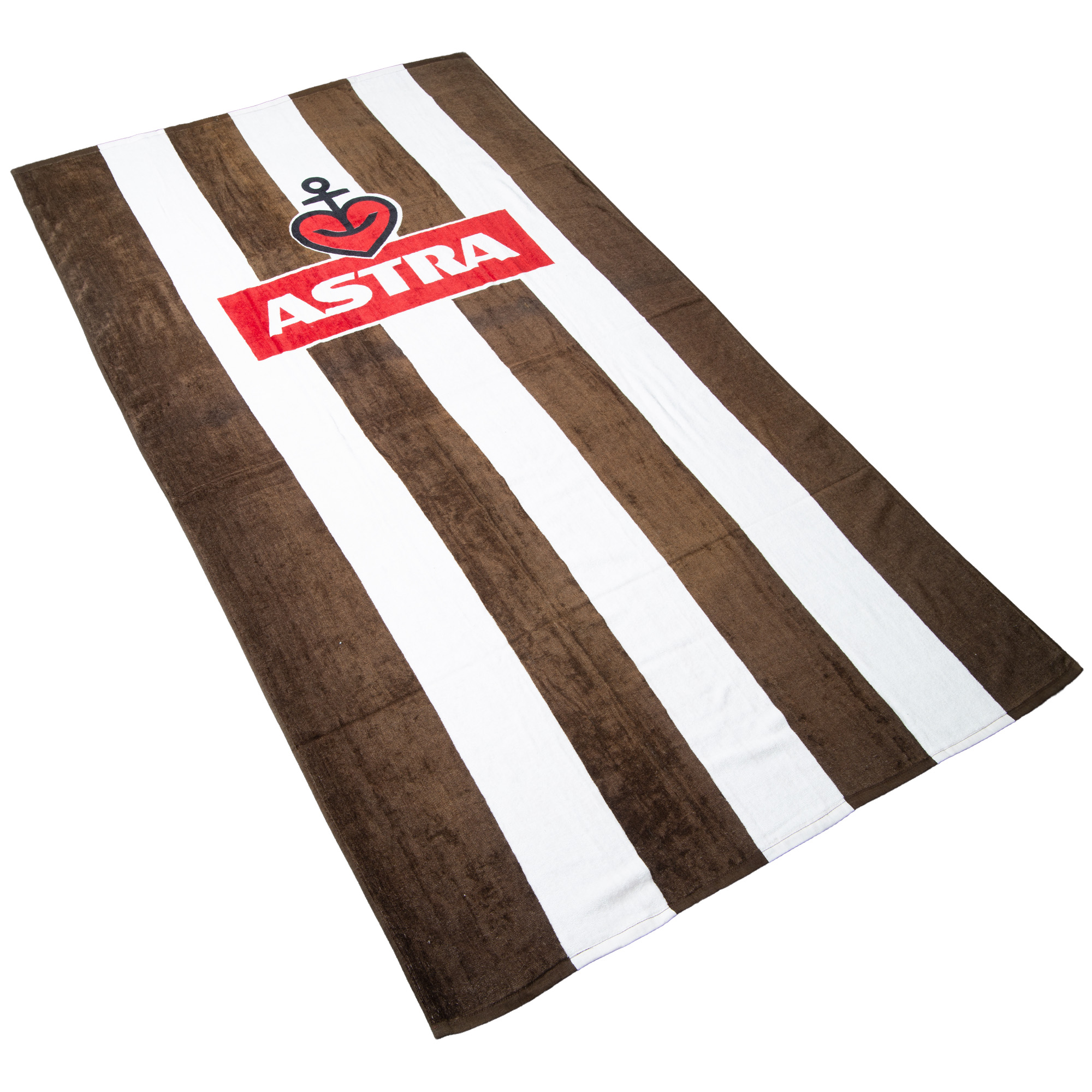 Astra - Traditions-Strandtuch Steifen 180x100cm - braun/weiß