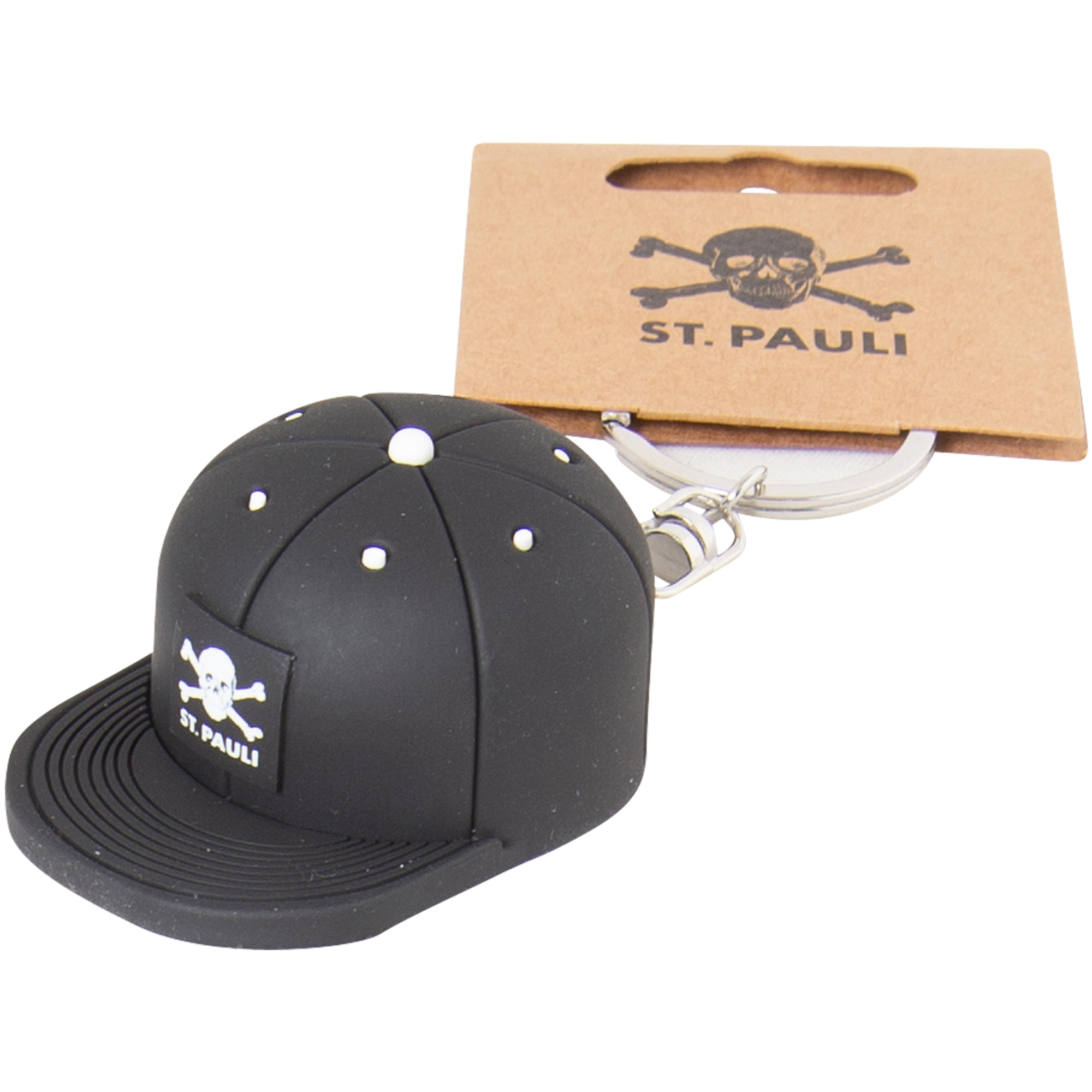 FC St. Pauli - Schlüsselanhänger Cap Totenkopf mit Flaschenöffner - schwarz