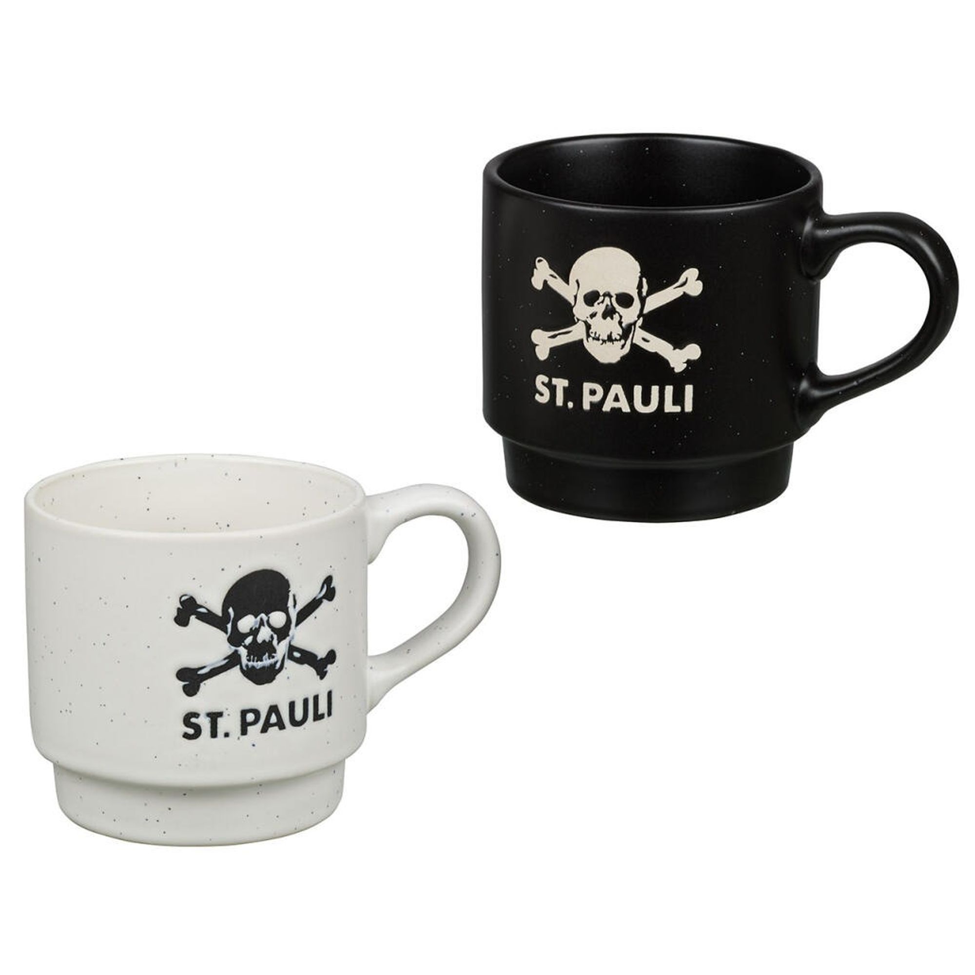 FC St. Pauli - Becher Totenkopf 2er Set - schwarz/weiß