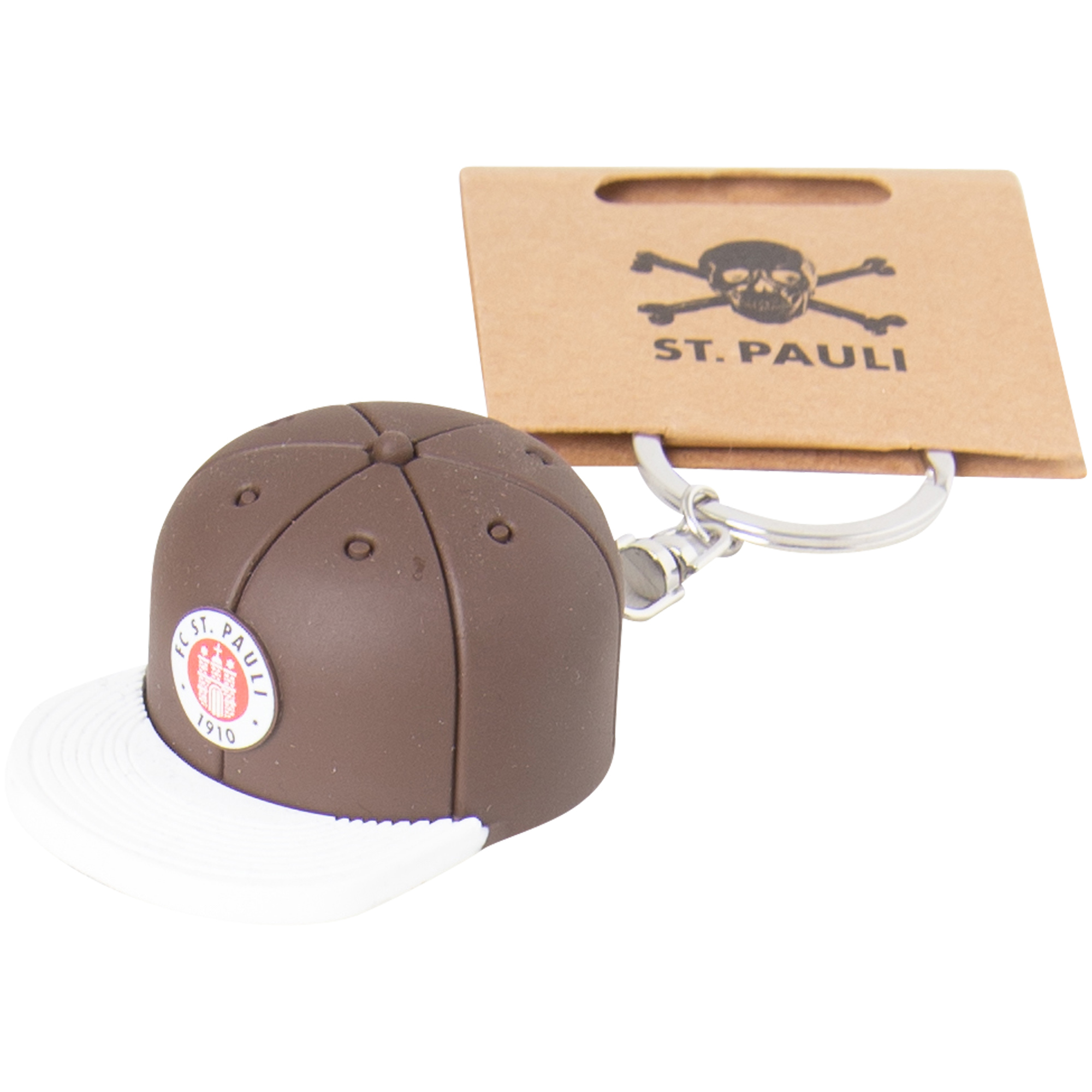 FC St. Pauli - Schlüsselanhänger Cap Logo mit Flaschenöffner - braun