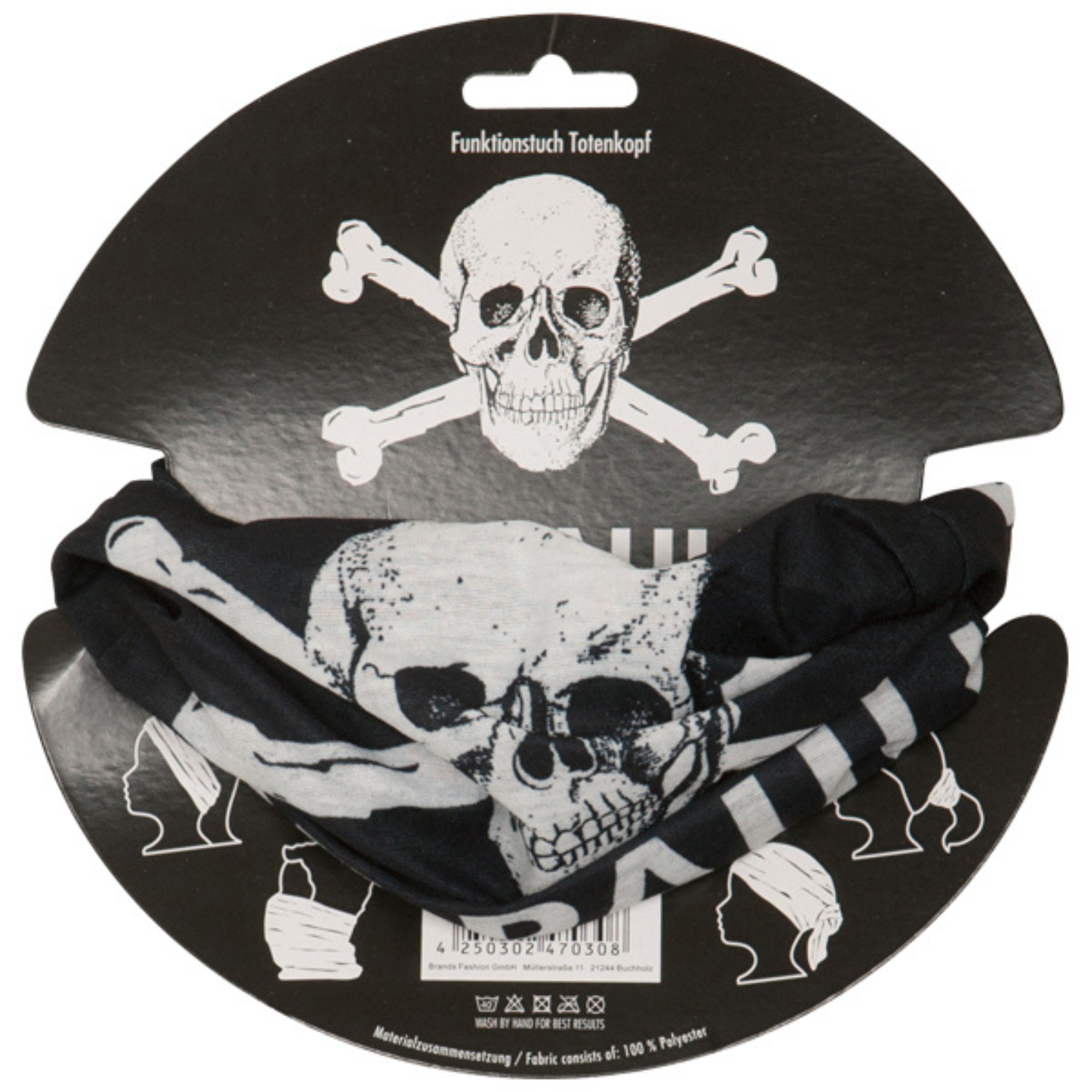 FC St. Pauli - Funktionstuch Totenkopf groß - schwarz