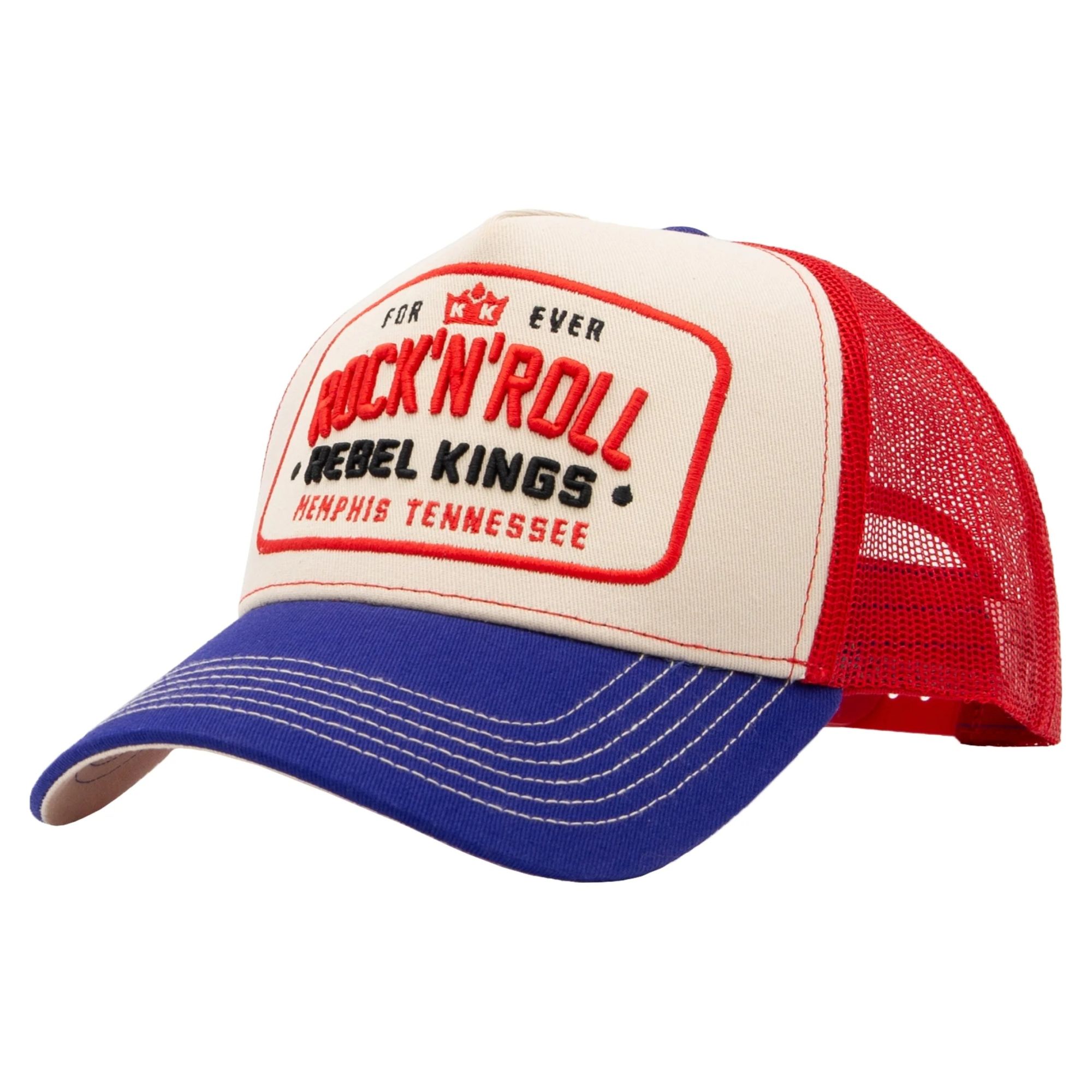 King Kerosin - Cap "Forever Rock 'n' Roll" - beige-rot-blau
