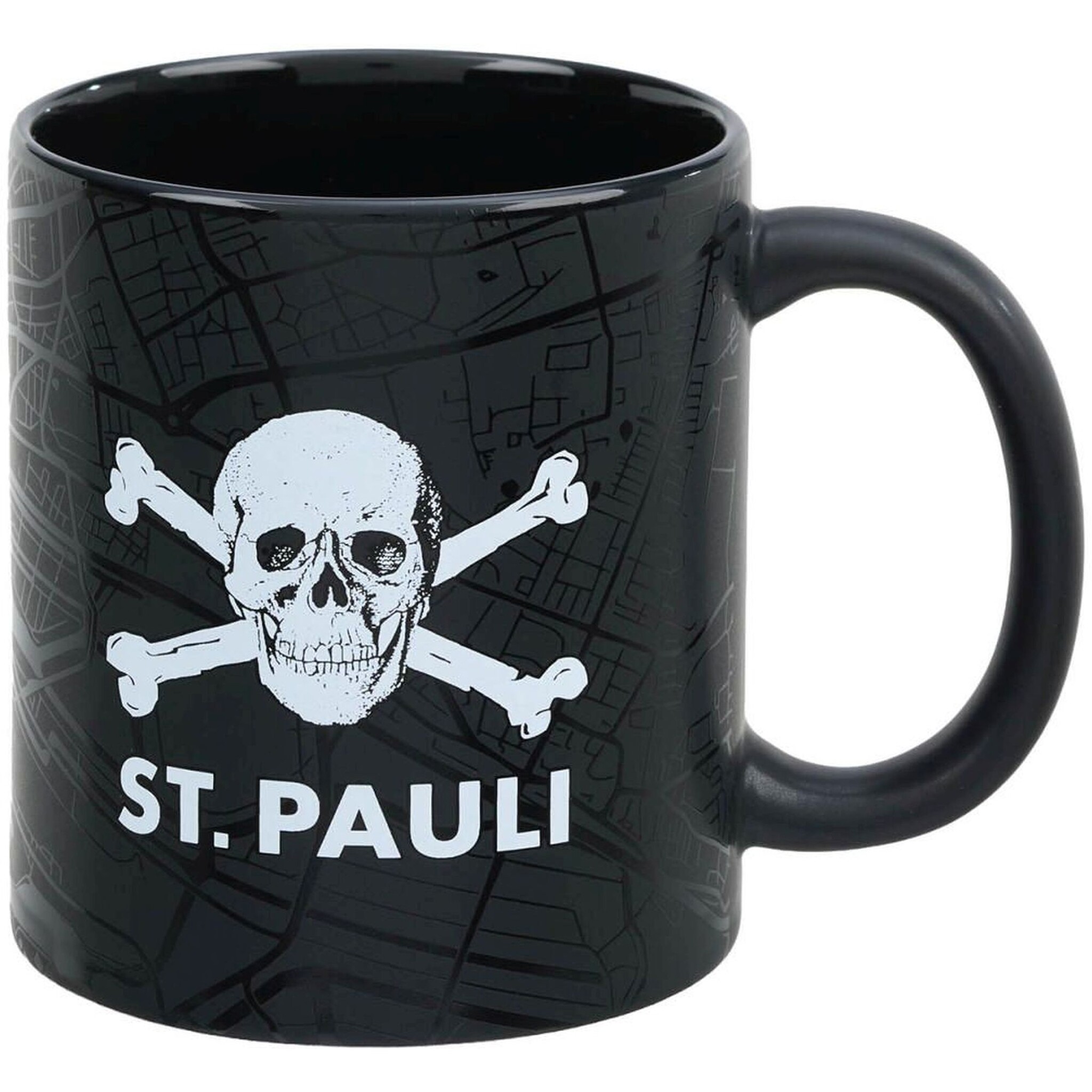 FC St. Pauli - Kaffeebecher Viertel St. Pauli Totenkopf- schwarz