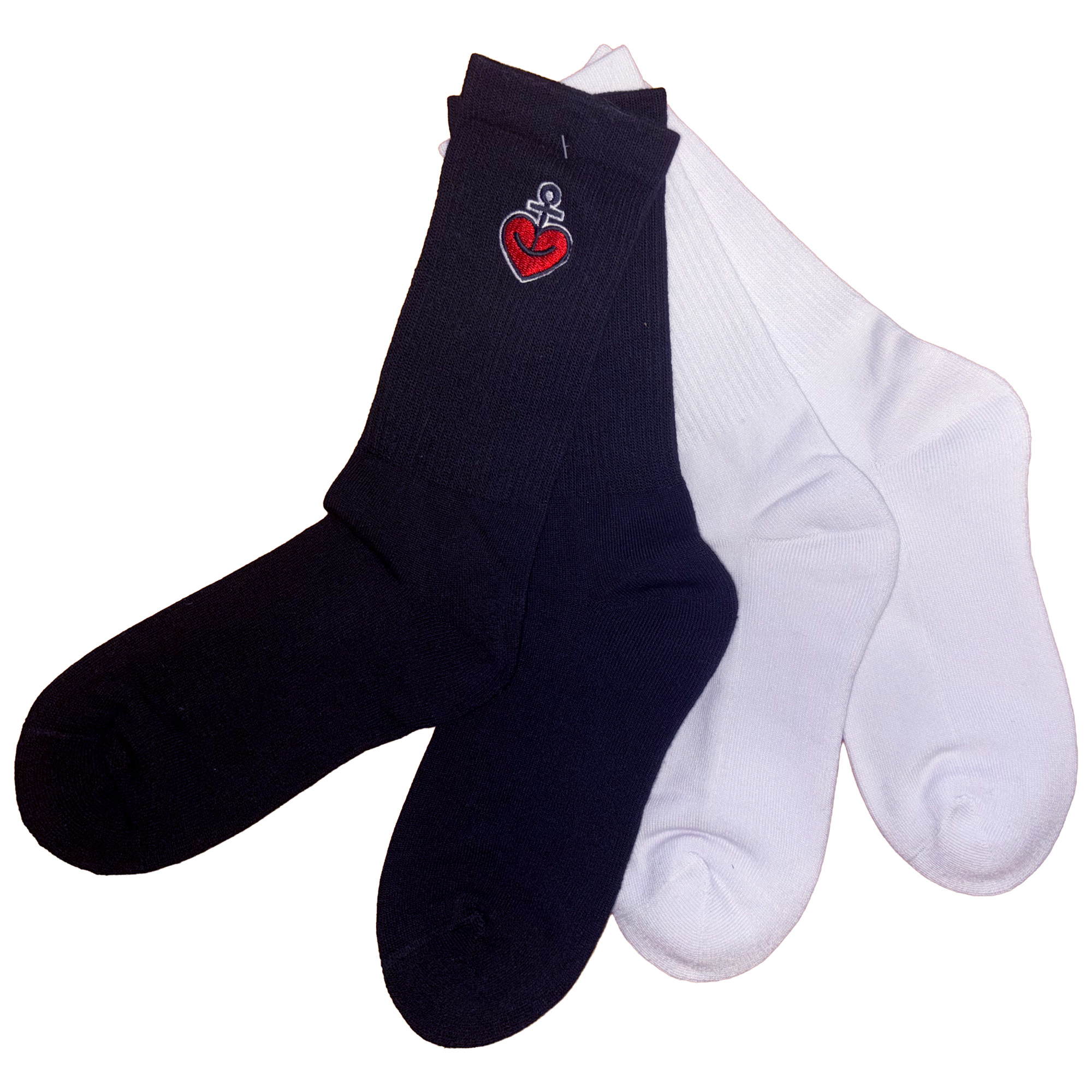 ASTRA - Sportsocken Herzanker 2er Pack - schwarz/weiß