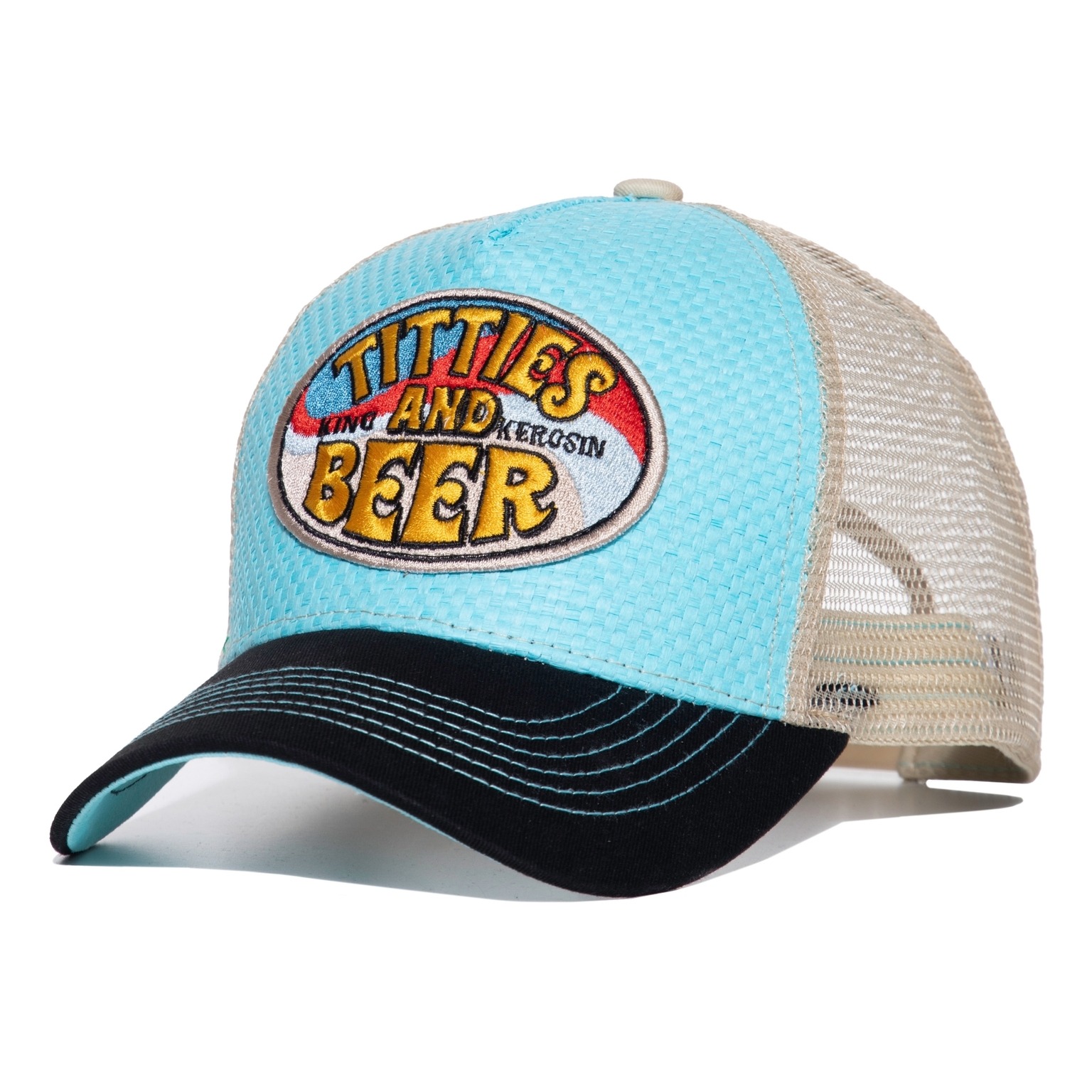 King Kerosin Trucker Cap "Titties and Beer" - hellblau