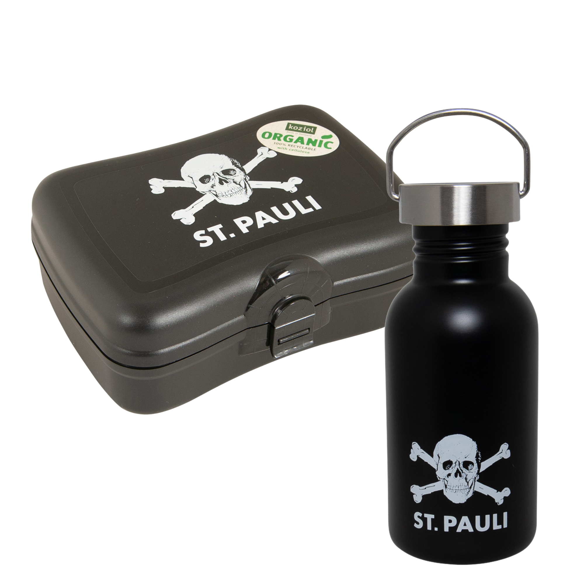 FC St. Pauli - Trinkflasche & Brotdose Set Totenkopf