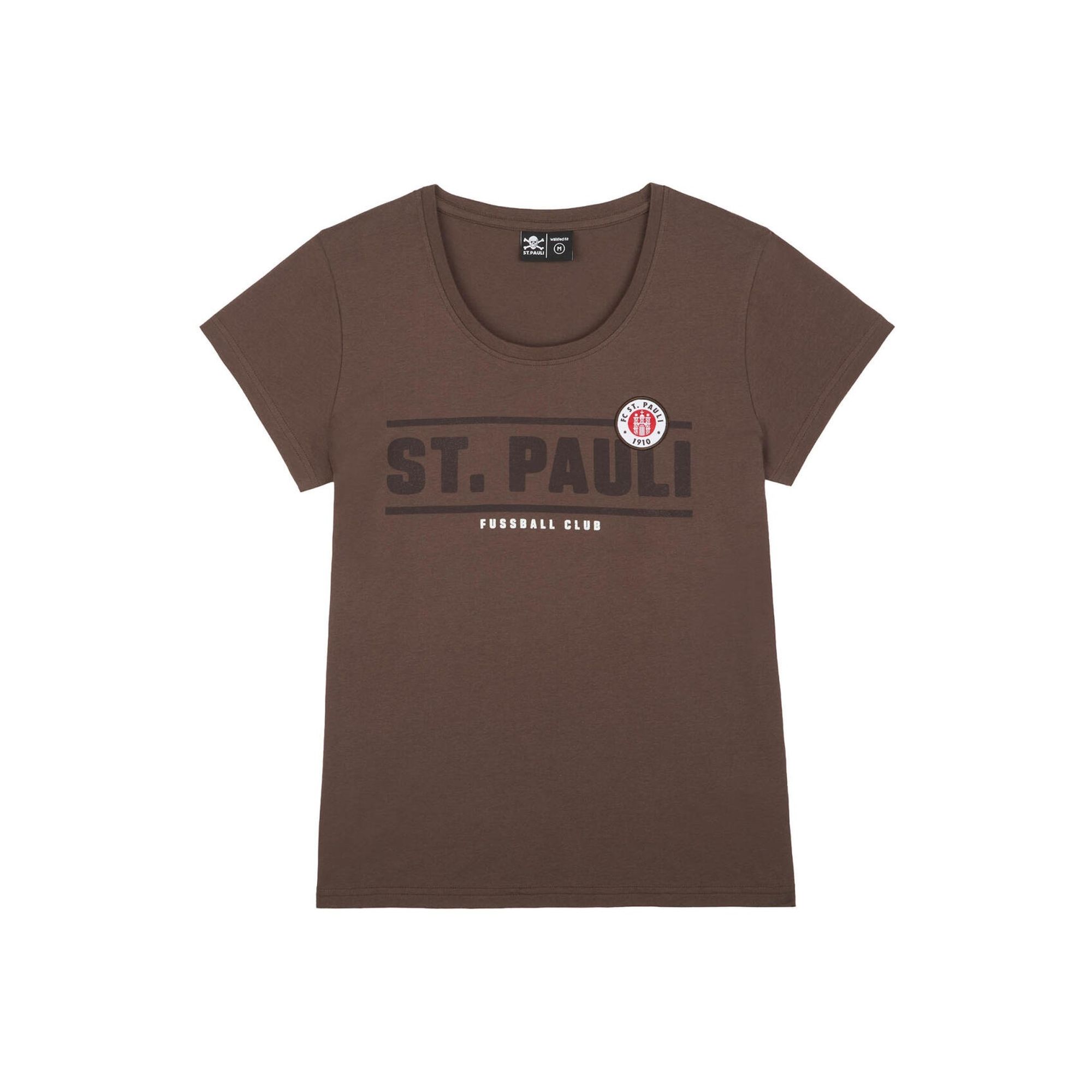 FC St. Pauli - T-Shirt Classic mit Logo tailliert - braun