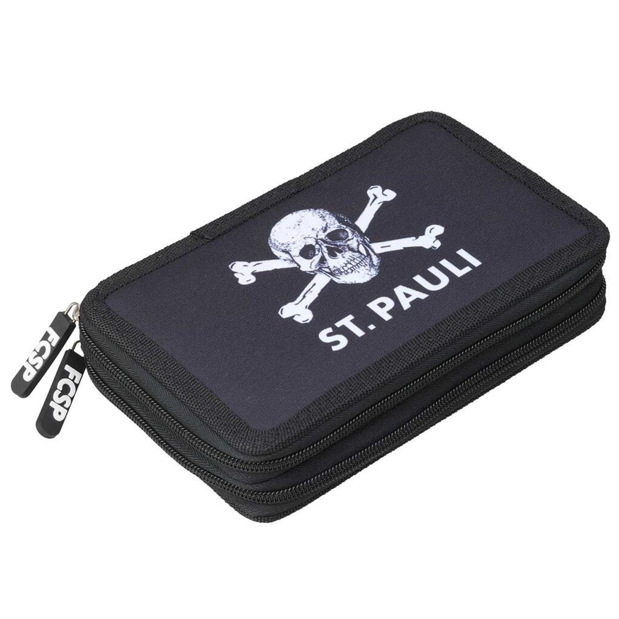FC St. Pauli -  Federmappe Totenkopf, befüllt - schwarz