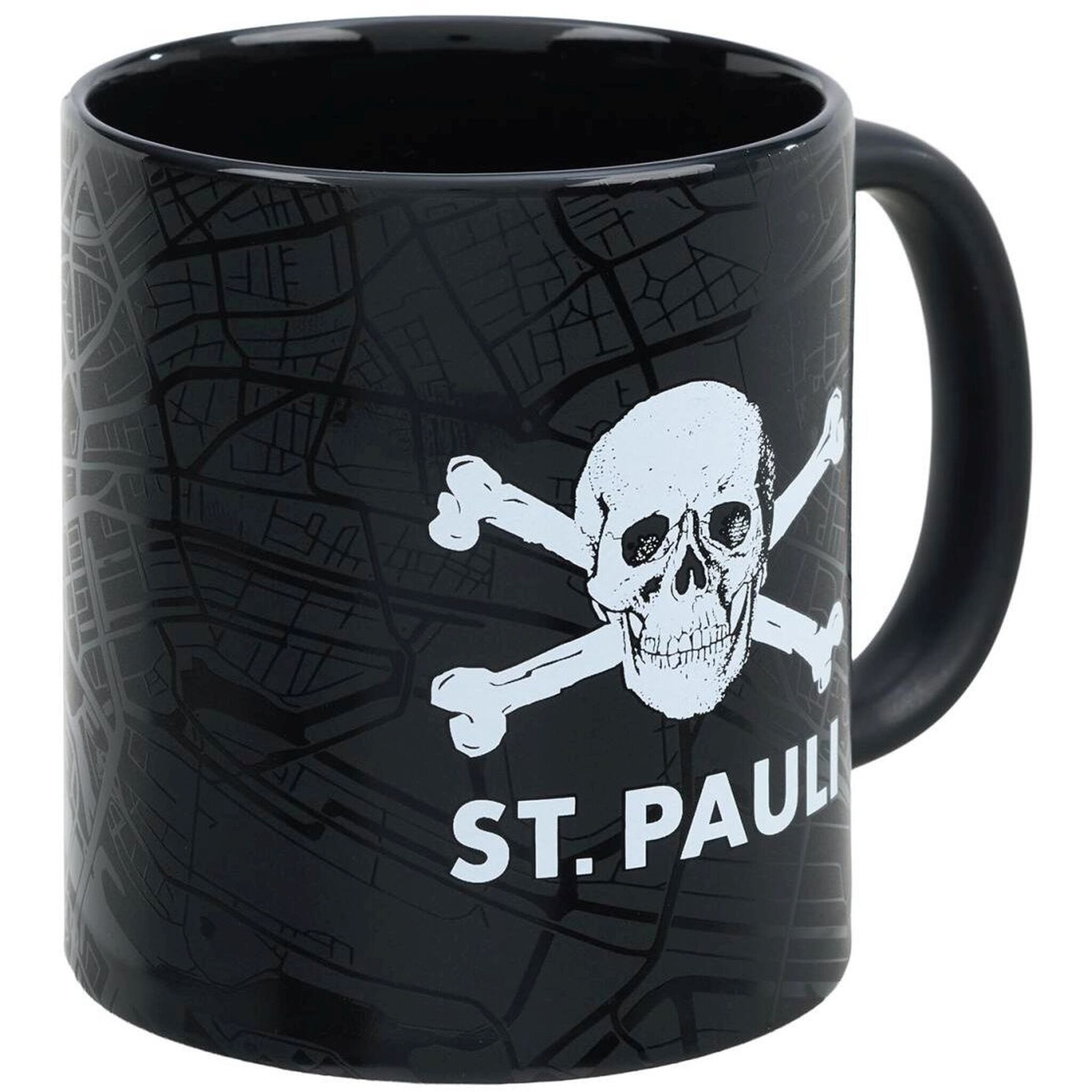 FC St. Pauli - Kaffeebecher Viertel St. Pauli Totenkopf- schwarz