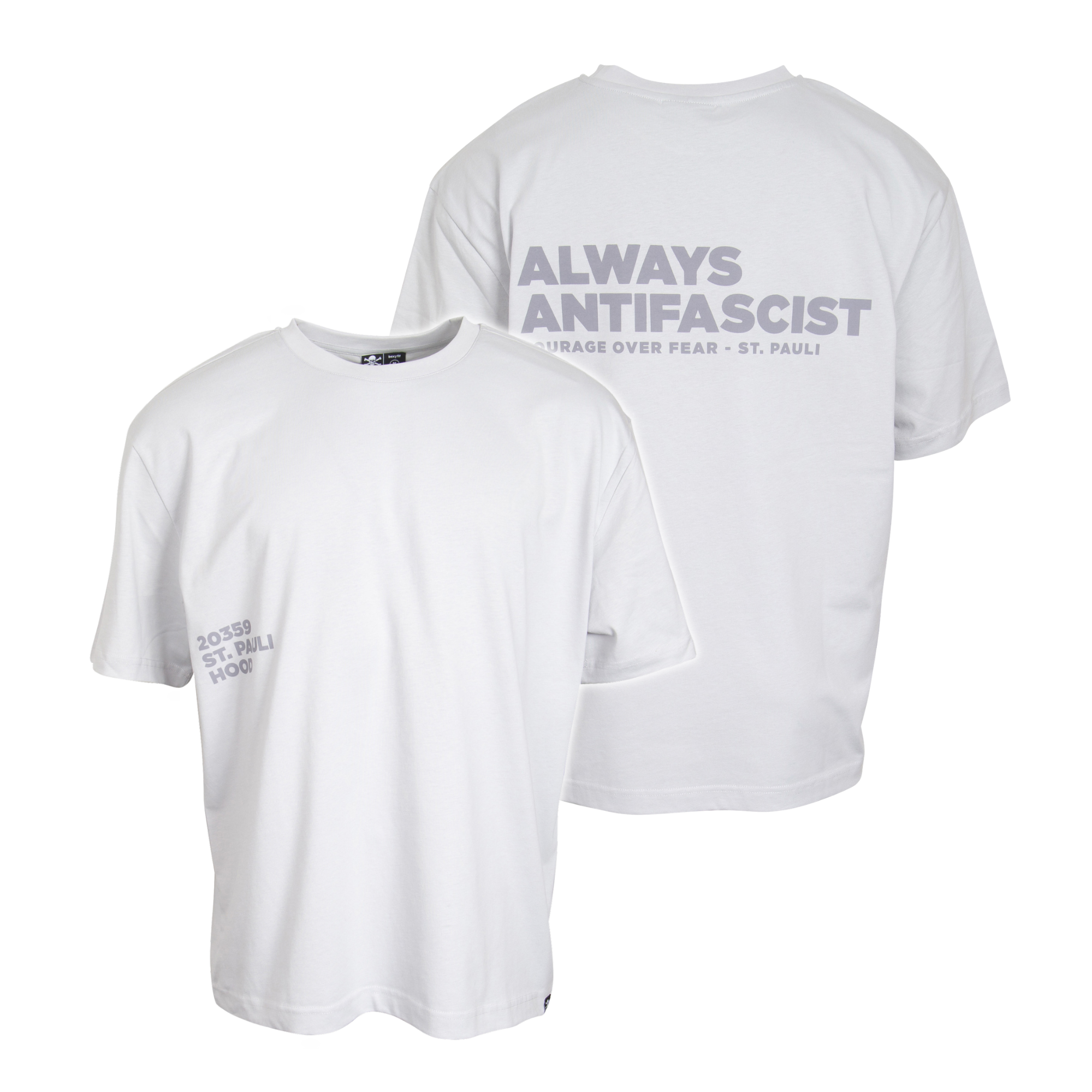 FC St. Pauli - T-Shirt "Always Antifascist" - hellgrau