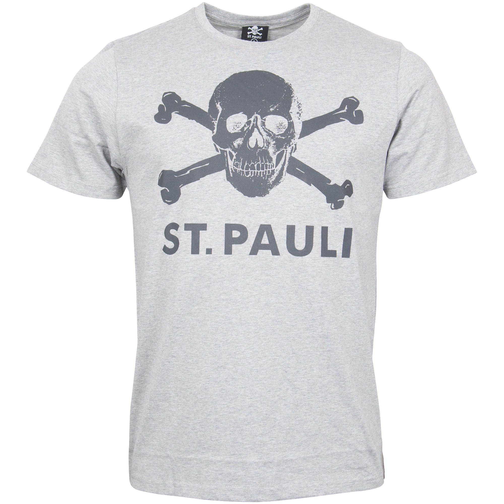 FC St. Pauli - T-Shirt Totenkopf - grau melange