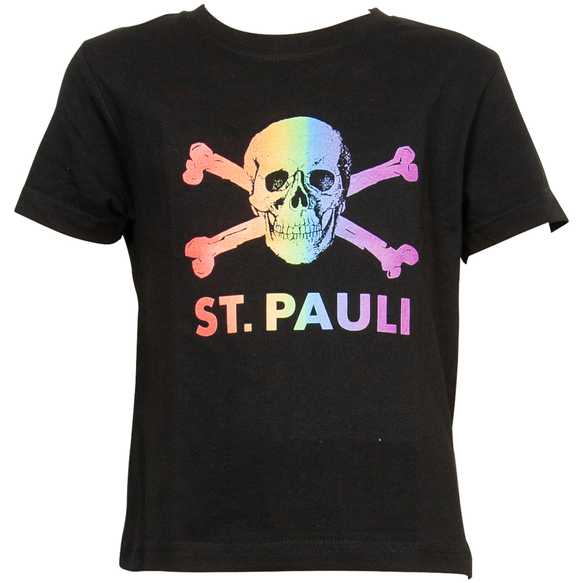 FC St. Pauli - Kinder T-Shirt Regenbogen Totenkopf - schwarz