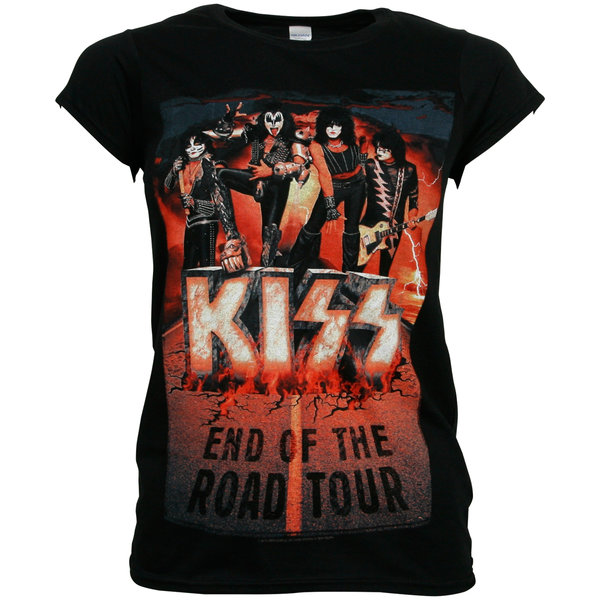 Kiss - Damen T-Shirt End Of The Road Tour - schwarz