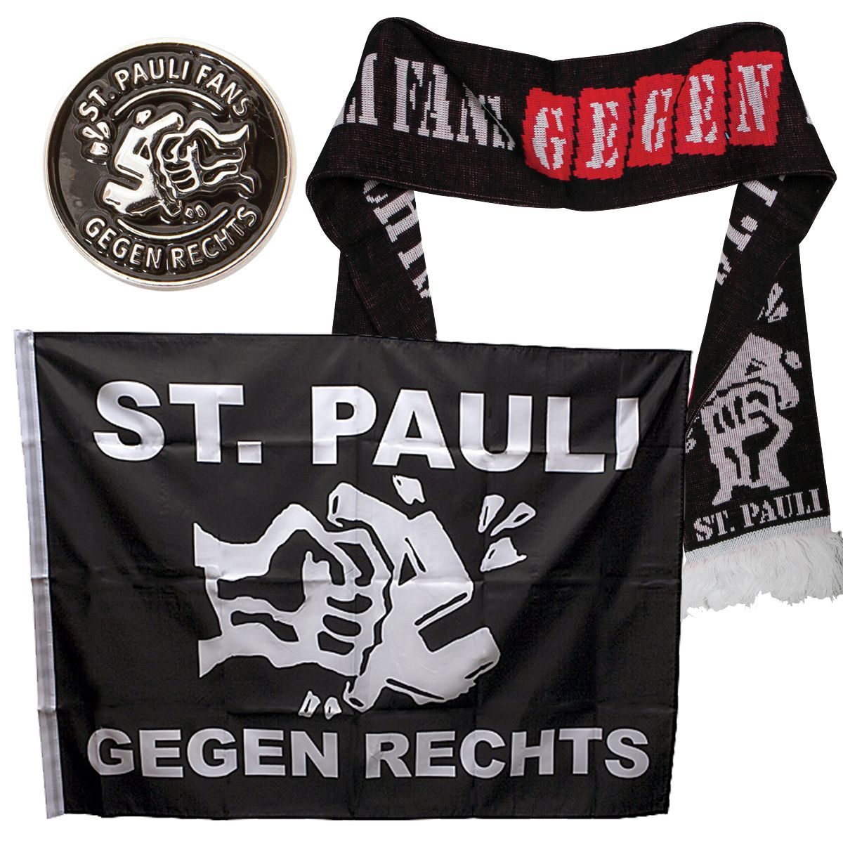 FC St. Pauli - Set Gegen Rechts - schwarz