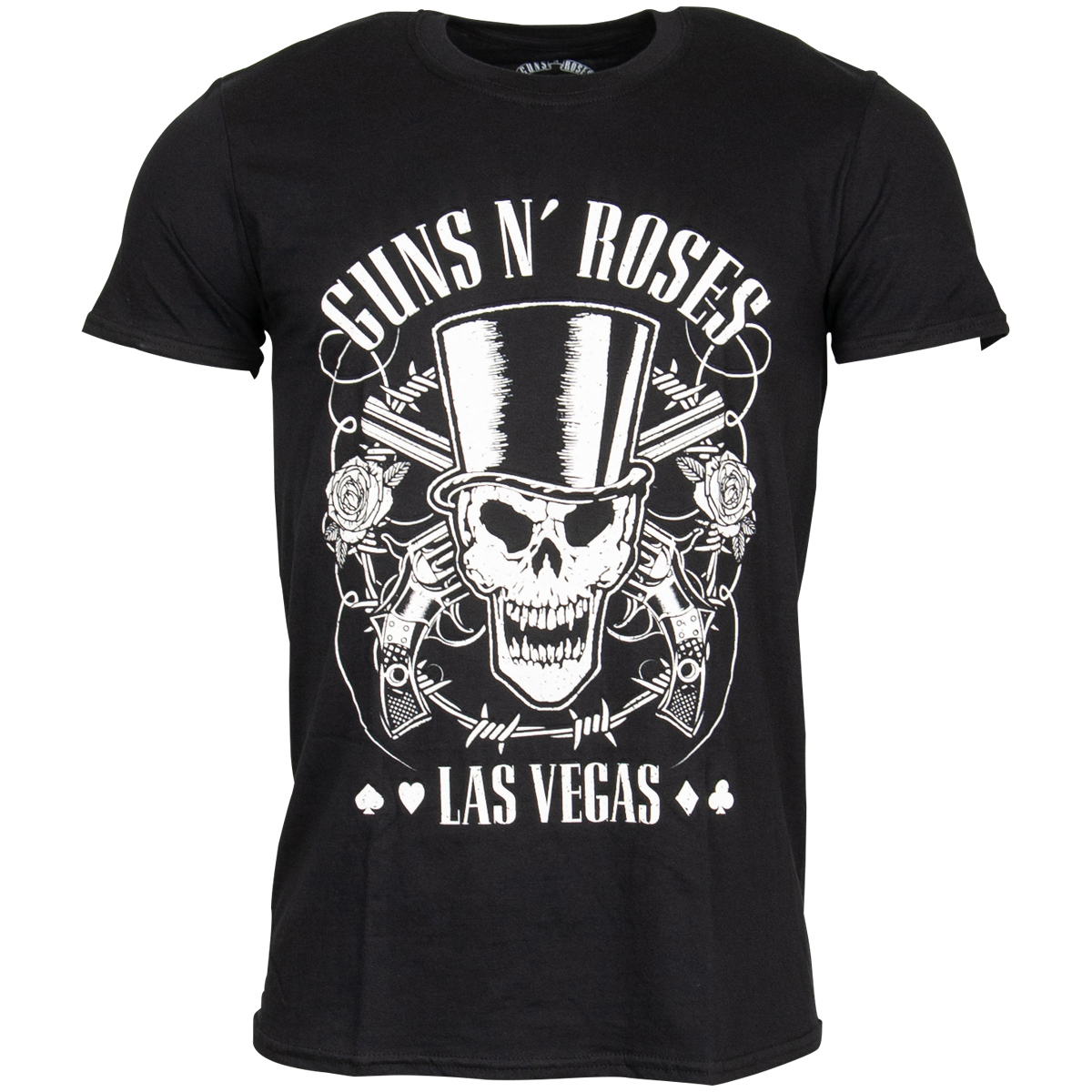 Guns N Roses - T-Shirt Top Hat, Skull & Pistols - schwarz
