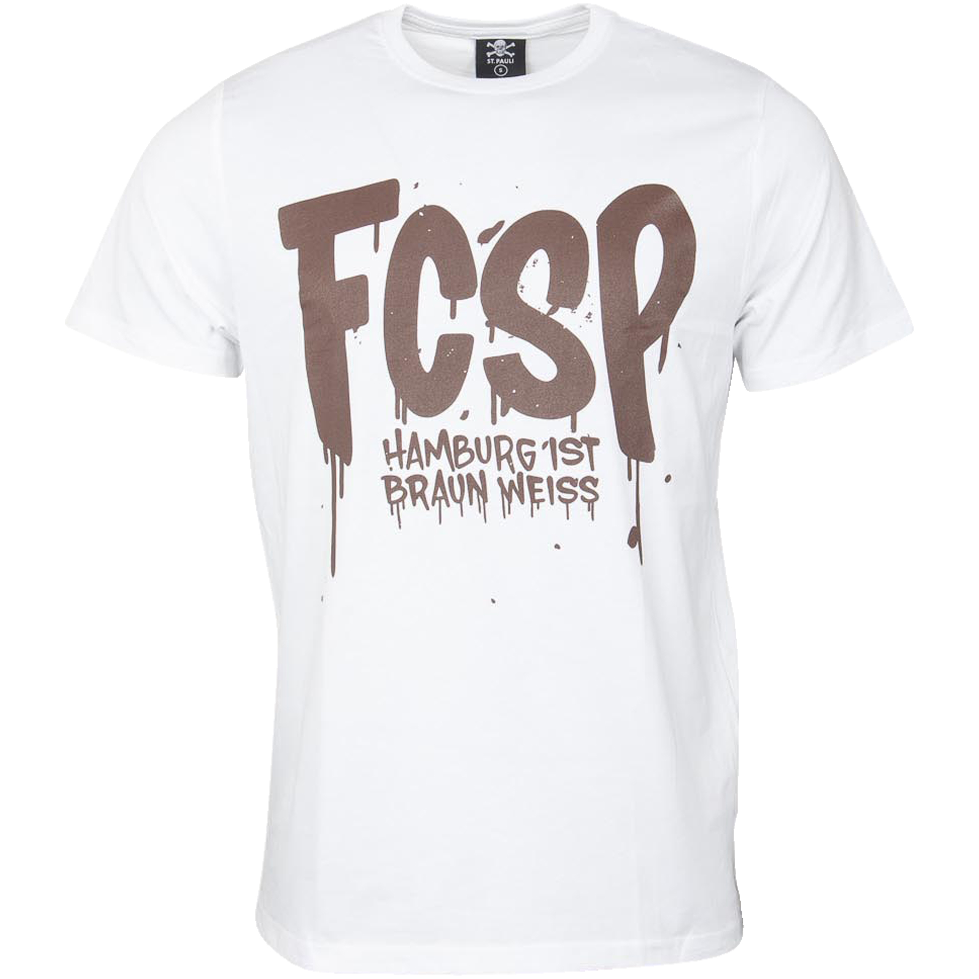 FC St. Pauli - T-Shirt FCSP Hamburg ist braun weiss - weiß