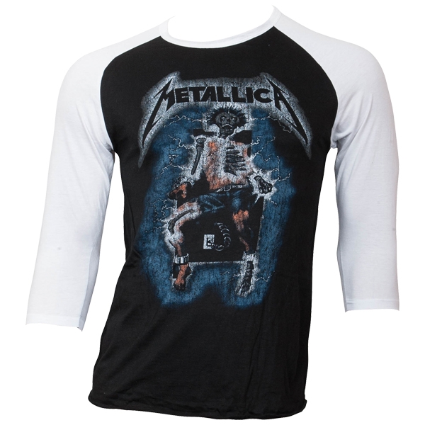 Metallica - Baseball Shirt Electric Chair - schwarz