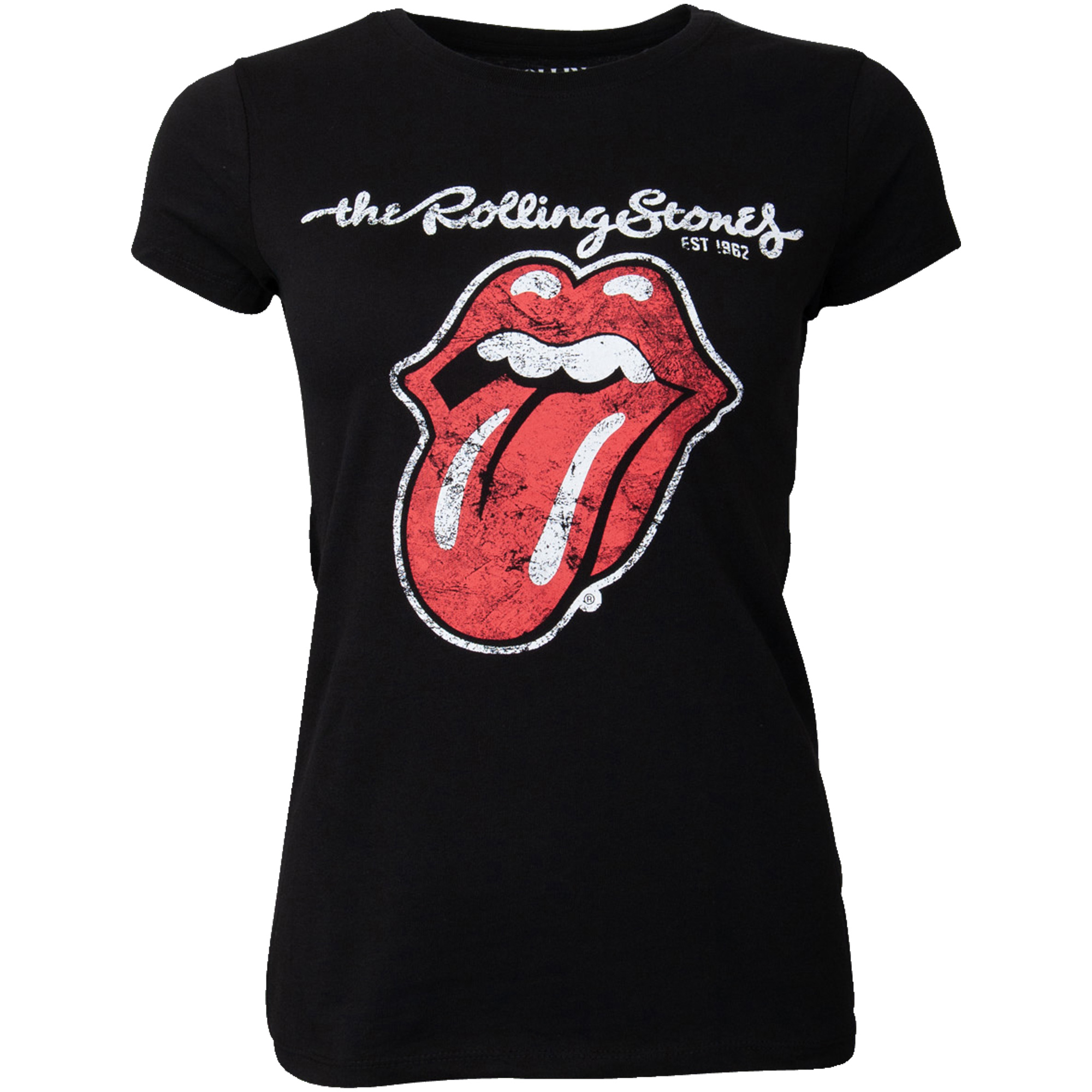 The Rolling Stones - Damen T-Shirt Plastered Tongue - schwarz