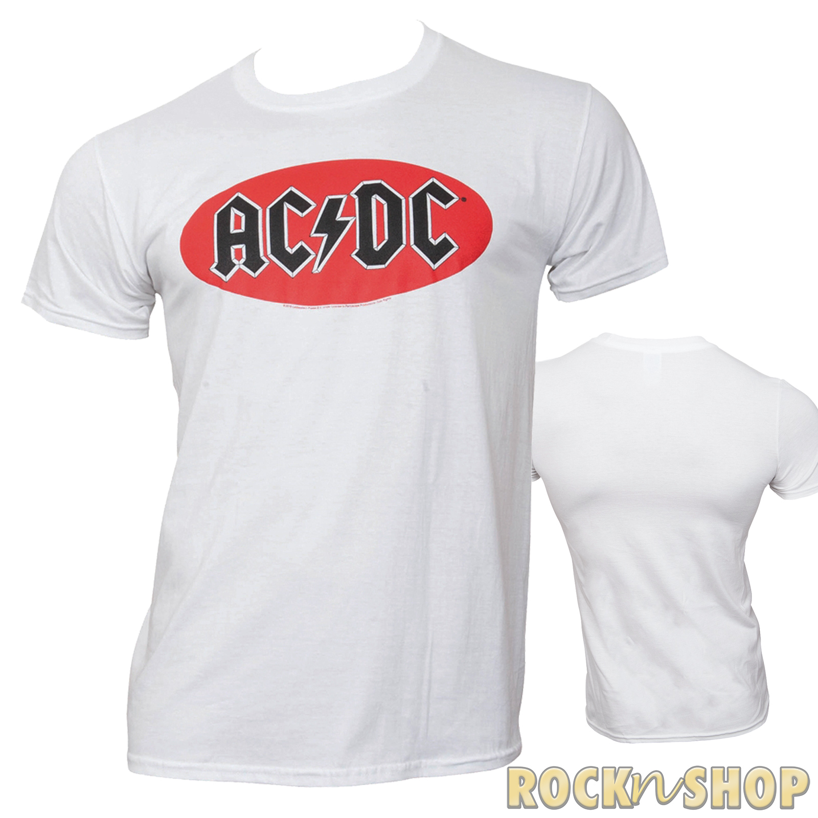 AC/DC - T-Shirt Oval Logo - weiß