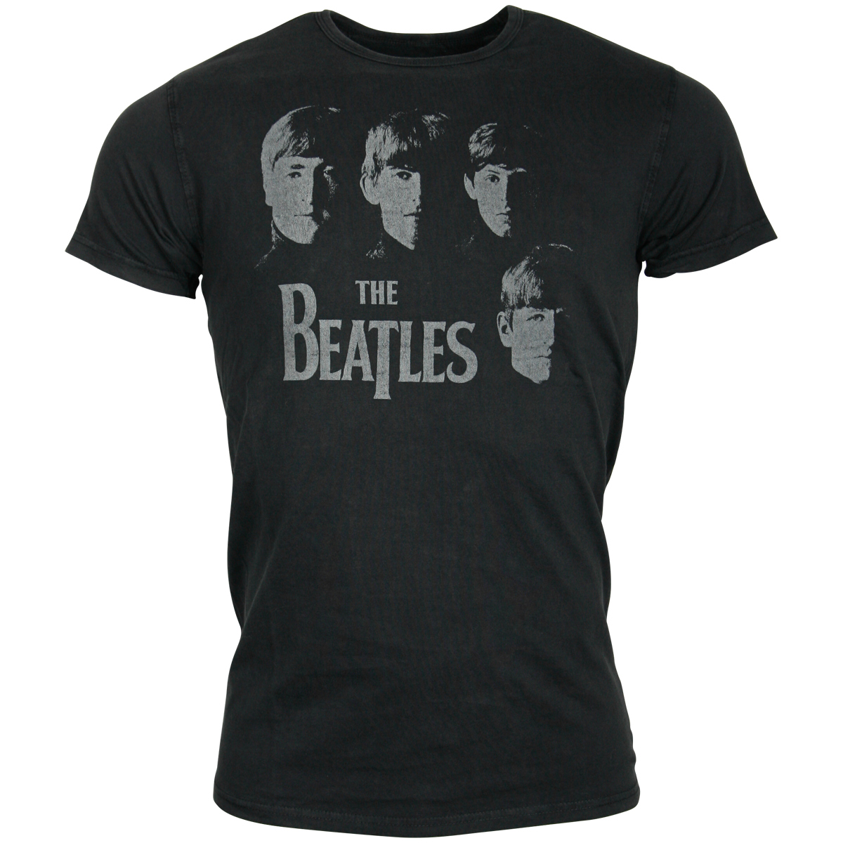 The Beatles - T-Shirt Faces (Vintage Finish) - schwarz