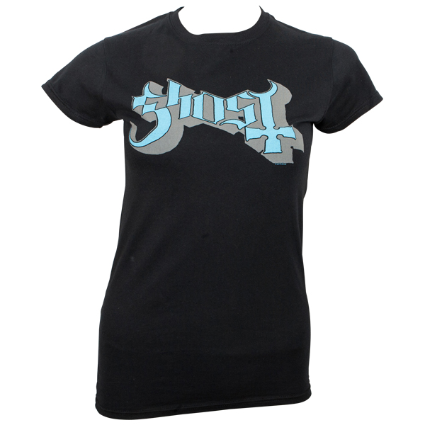 Ghost - Girly T-Shirt Blue/Grey Keyline Logo - schwarz