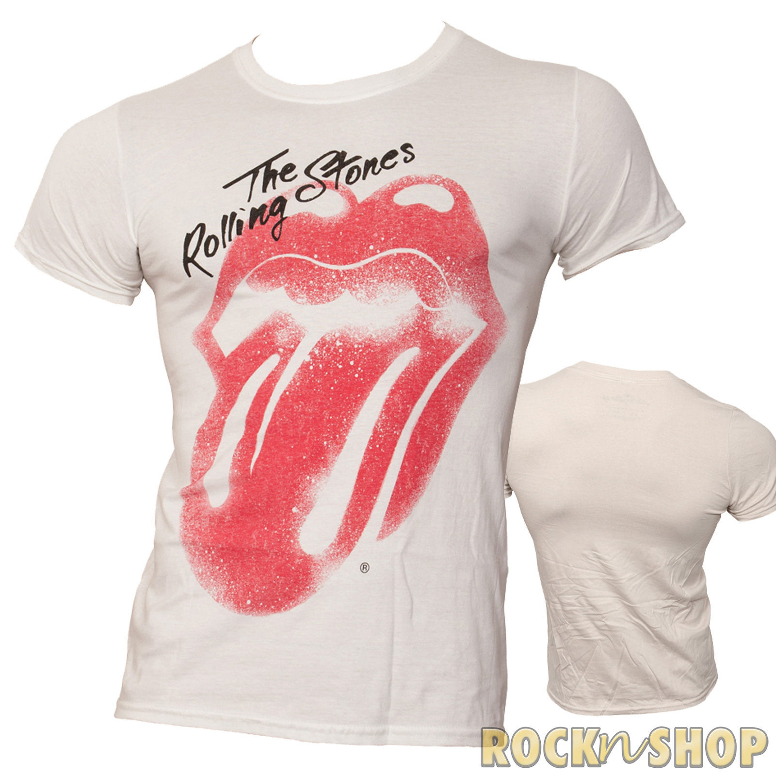 The Rolling Stones - T-Shirt Spray Tongue - weiß