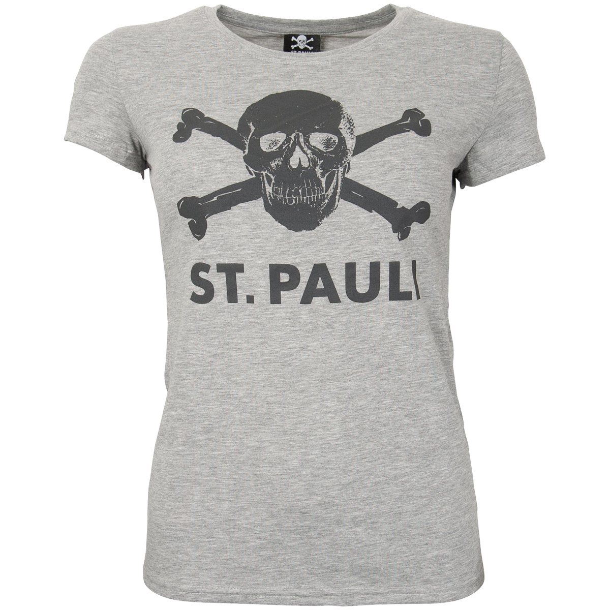 FC St. Pauli Frauen T-Shirt Totenkopf - grau