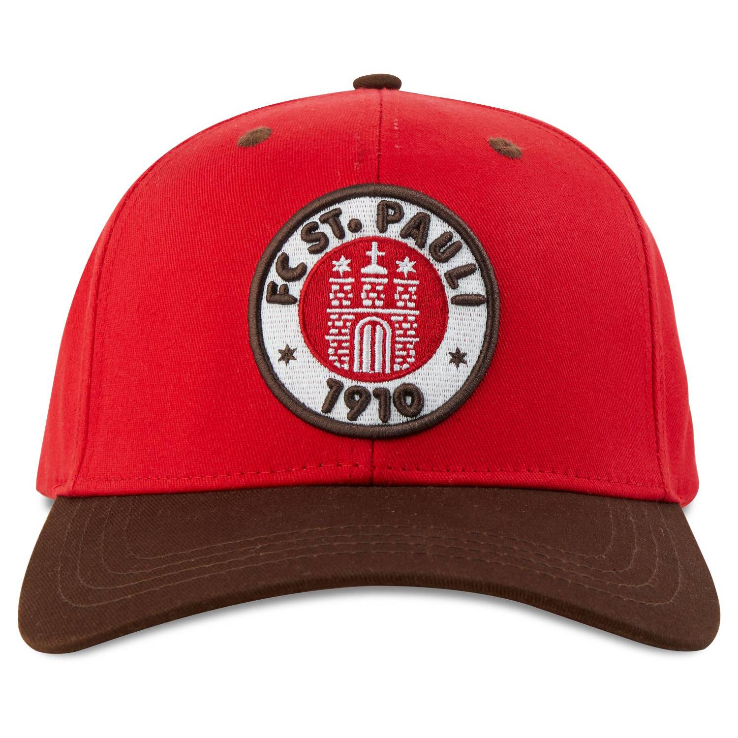 FC St. Pauli - Kappe Baseball Logo - rot/braun