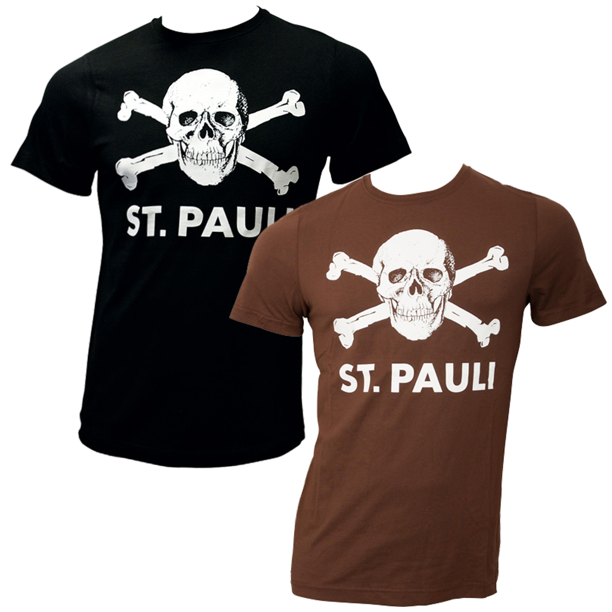 FC St. Pauli - Totenkopf-Set T-Shirts in schwarz und braun