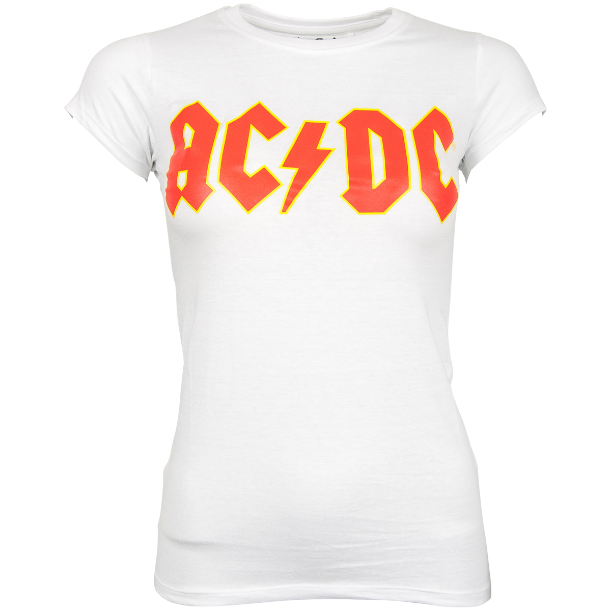 AC/DC - Damen T-Shirt Logo - weiß