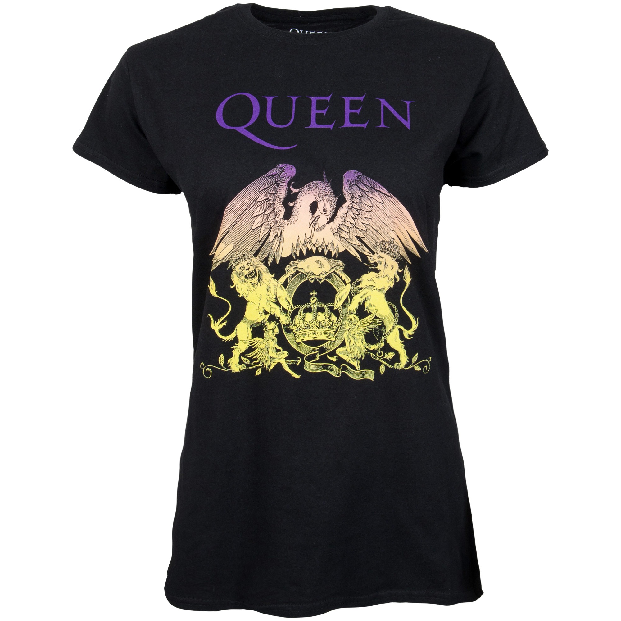 Queen Crest Womens Fitted T-Shirt Black