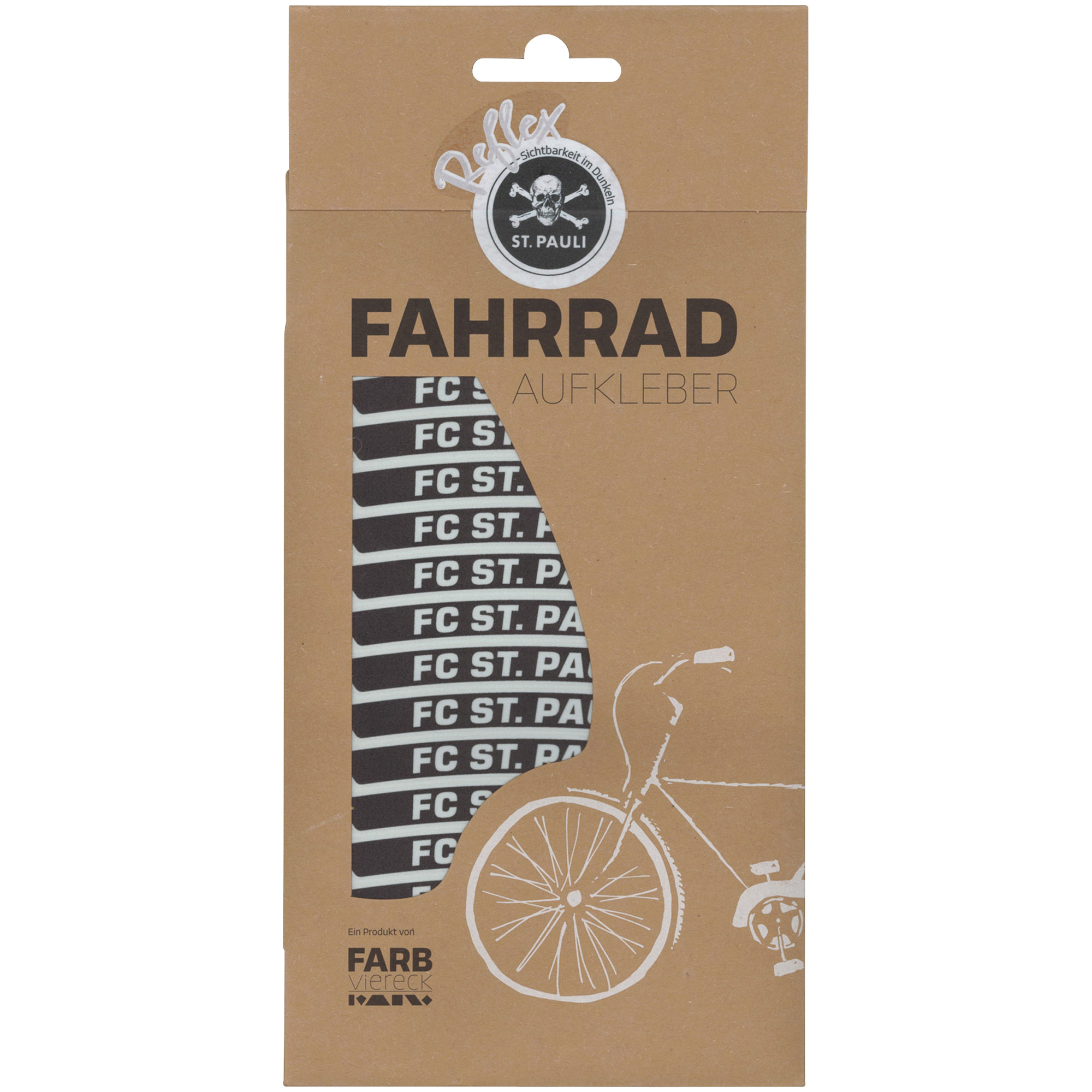 FC St. Pauli - Reflektierende Fahrradfelgen Sticker - schwarz