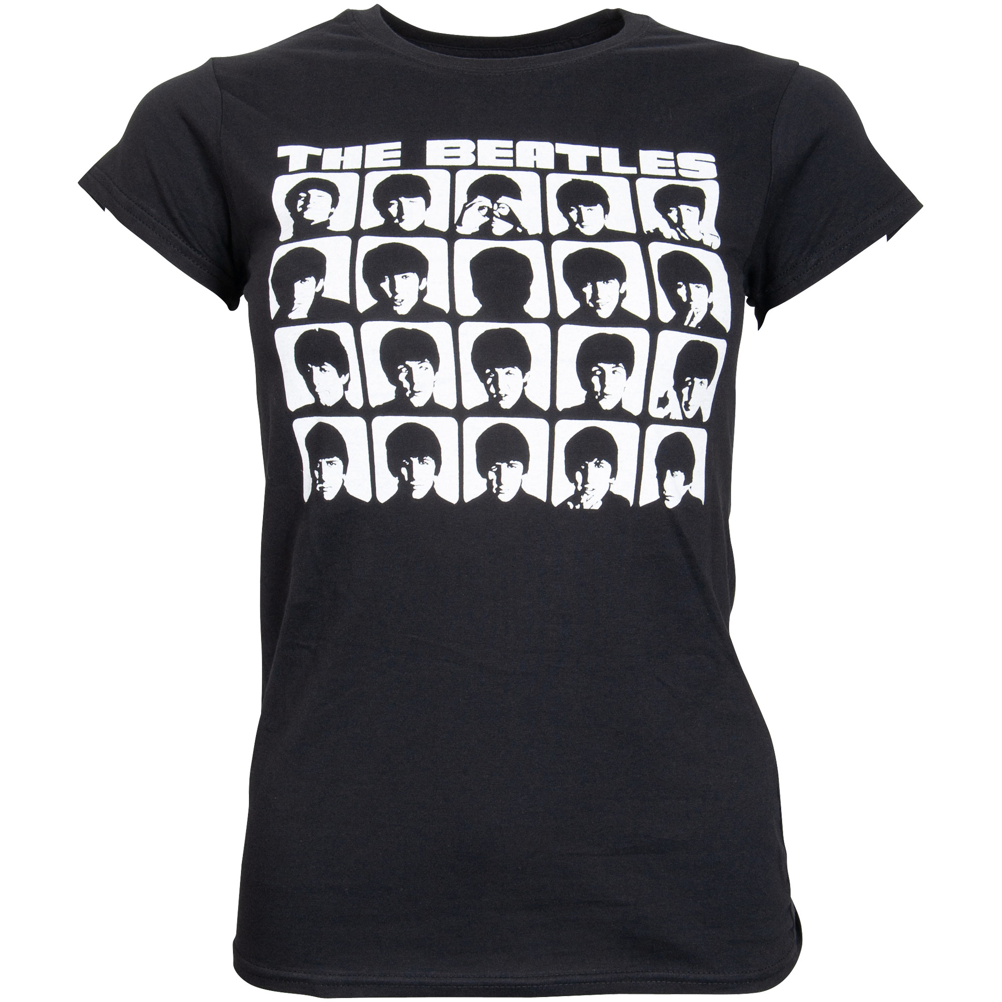 The Beatles - Damen T-Shirt Hard Days Night Faces Mono - schwarz