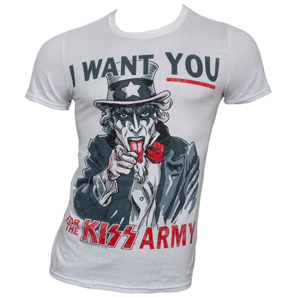Kiss - T-Shirt Uncle Sam - weiß