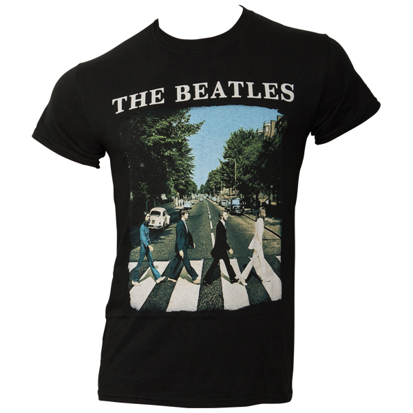 The Beatles - T-Shirt Abbey Road & Logo - schwarz
