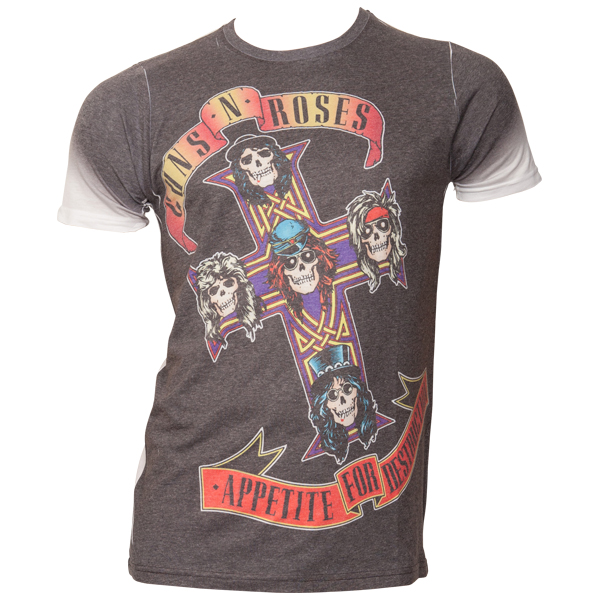Guns N Roses - T-Shirt Appetite For Destruction - grau-weiß