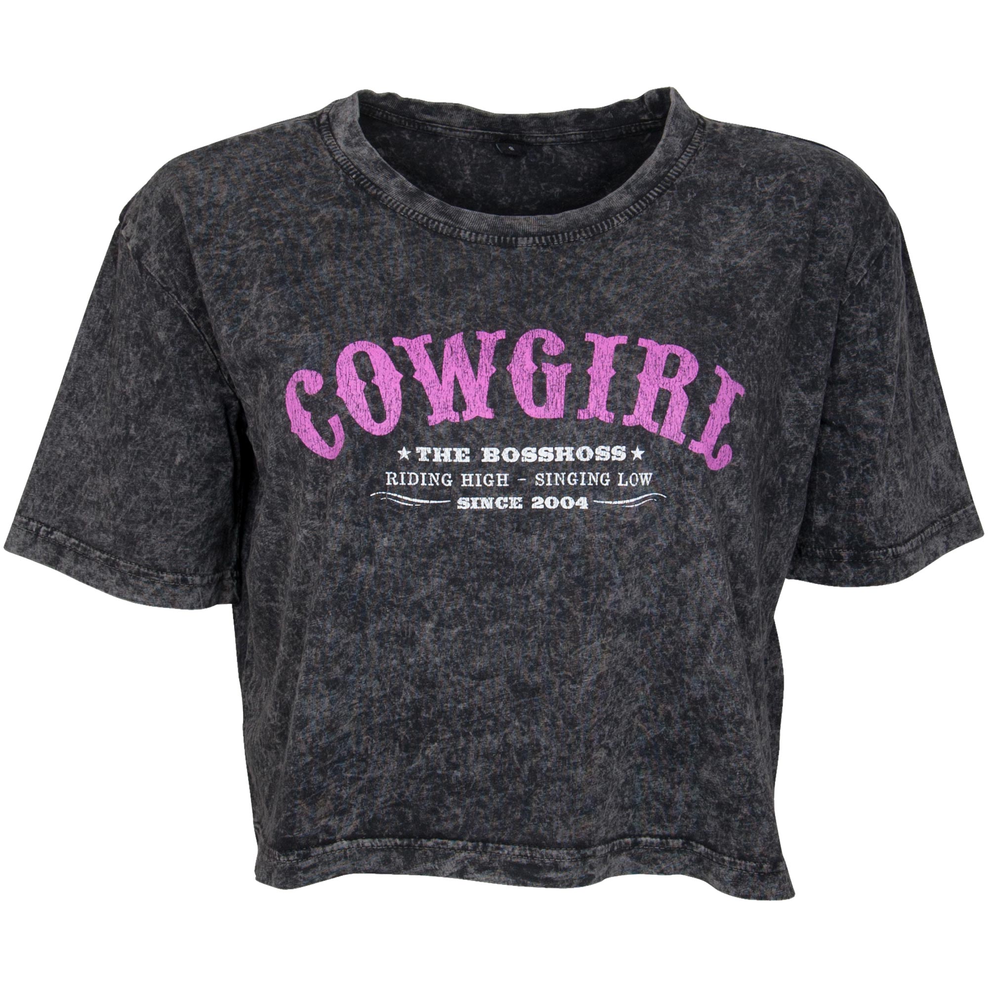 The BossHoss - Cropped Damen Shirt Vintage Cowgirl - grau